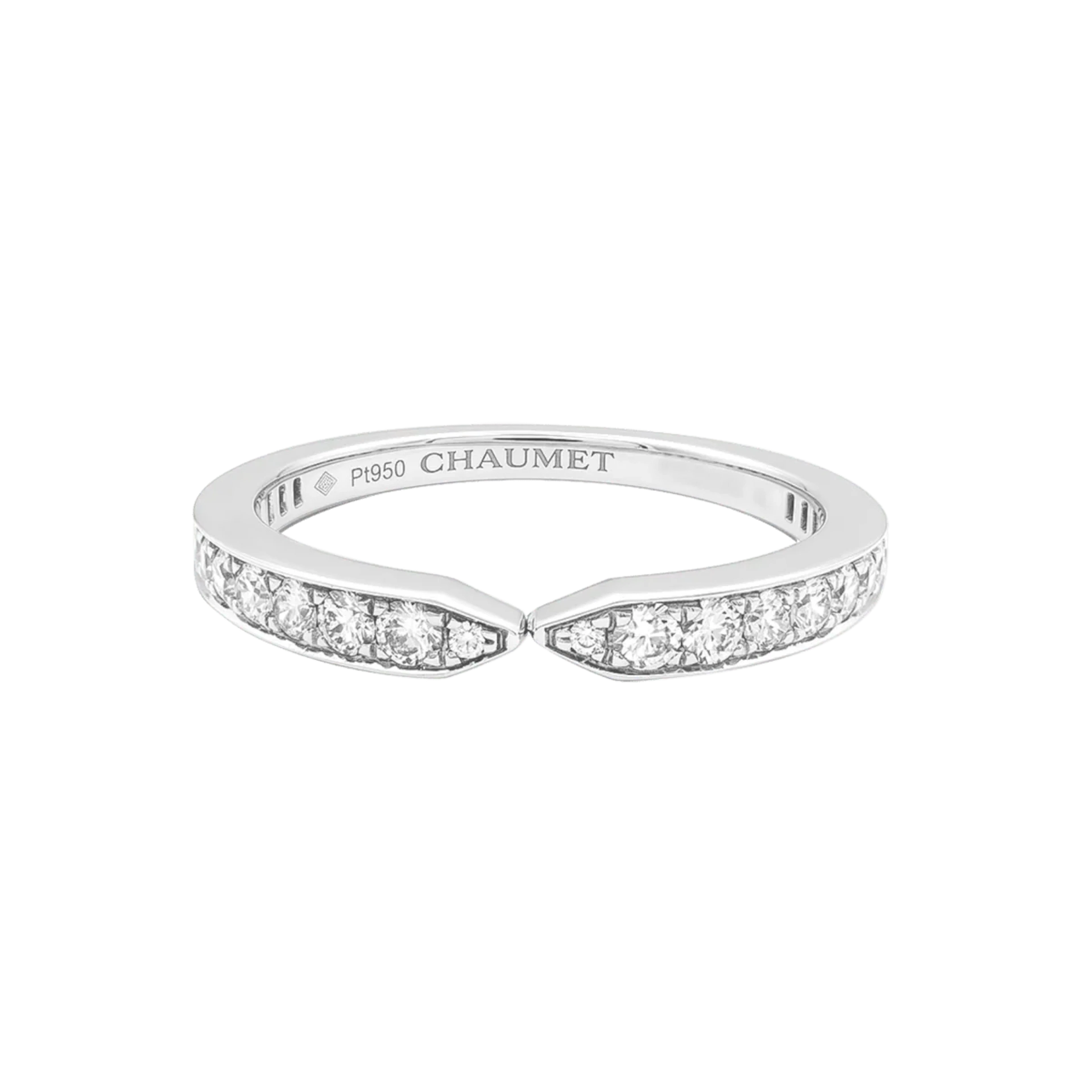 Bague Alliance CHAUMET "Triomphe" en platine et diamants