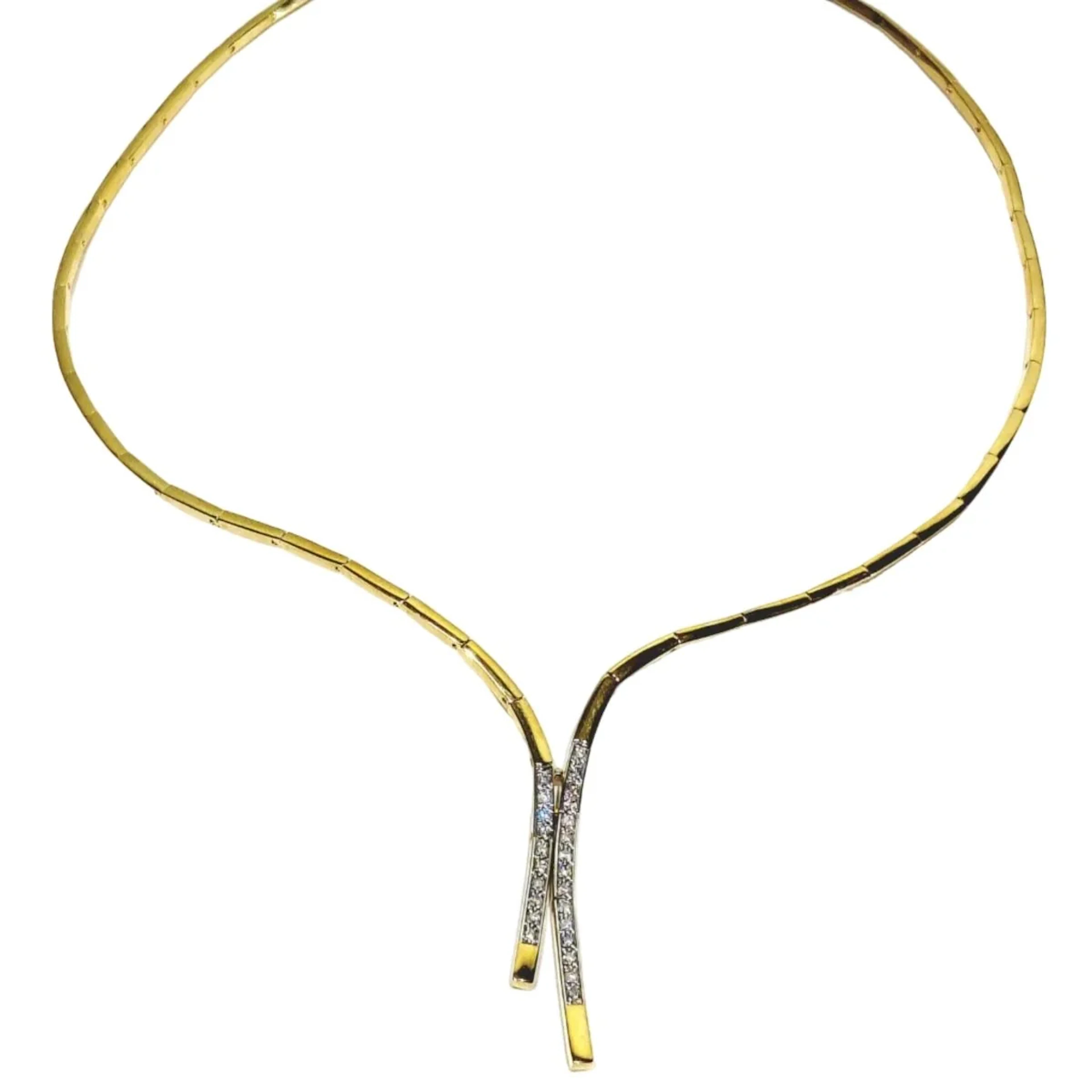Champagne gold and Diamonds Drapery Necklace