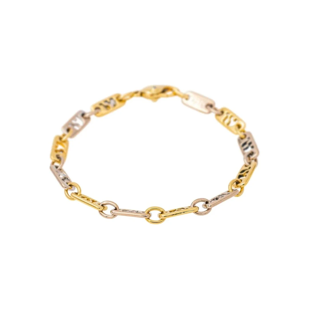 Flexible Openwork Yellow Gold Diamond Bracelet