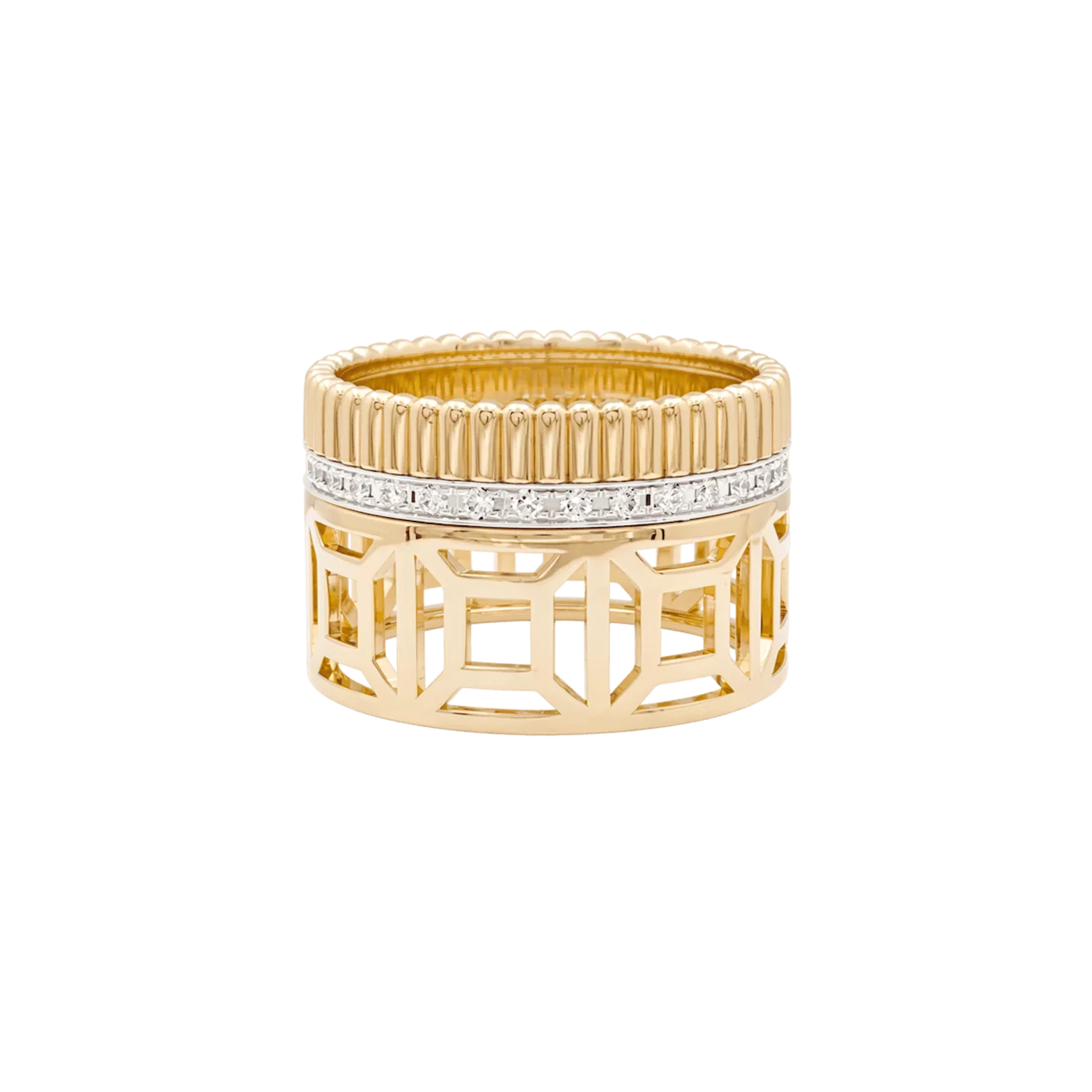 Bague Bandeau BOUCHERON "Quatre Radiat Edition Ajourée" en or blanc
