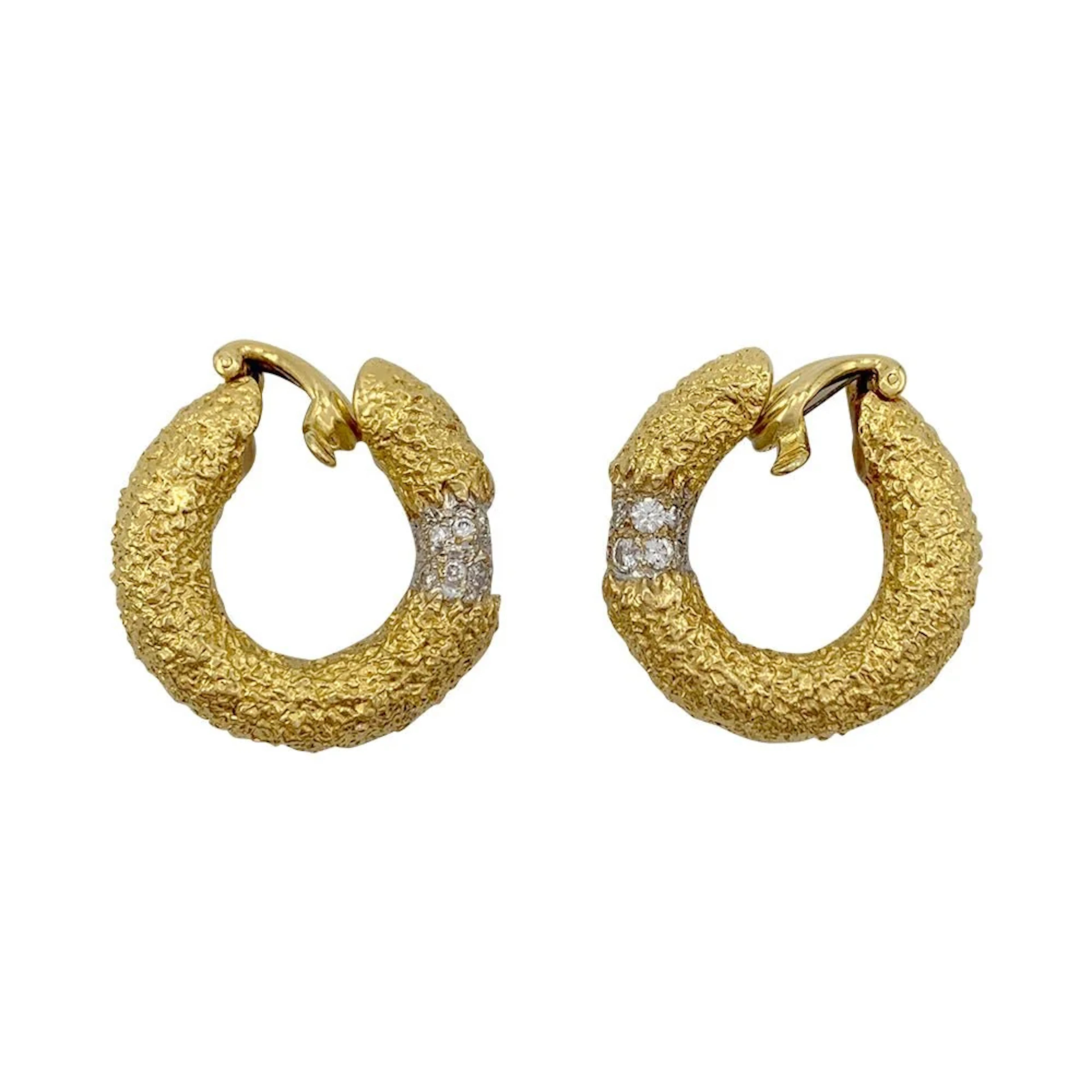 M. GÉRARD Earrings in Yellow Gold and Diamonds