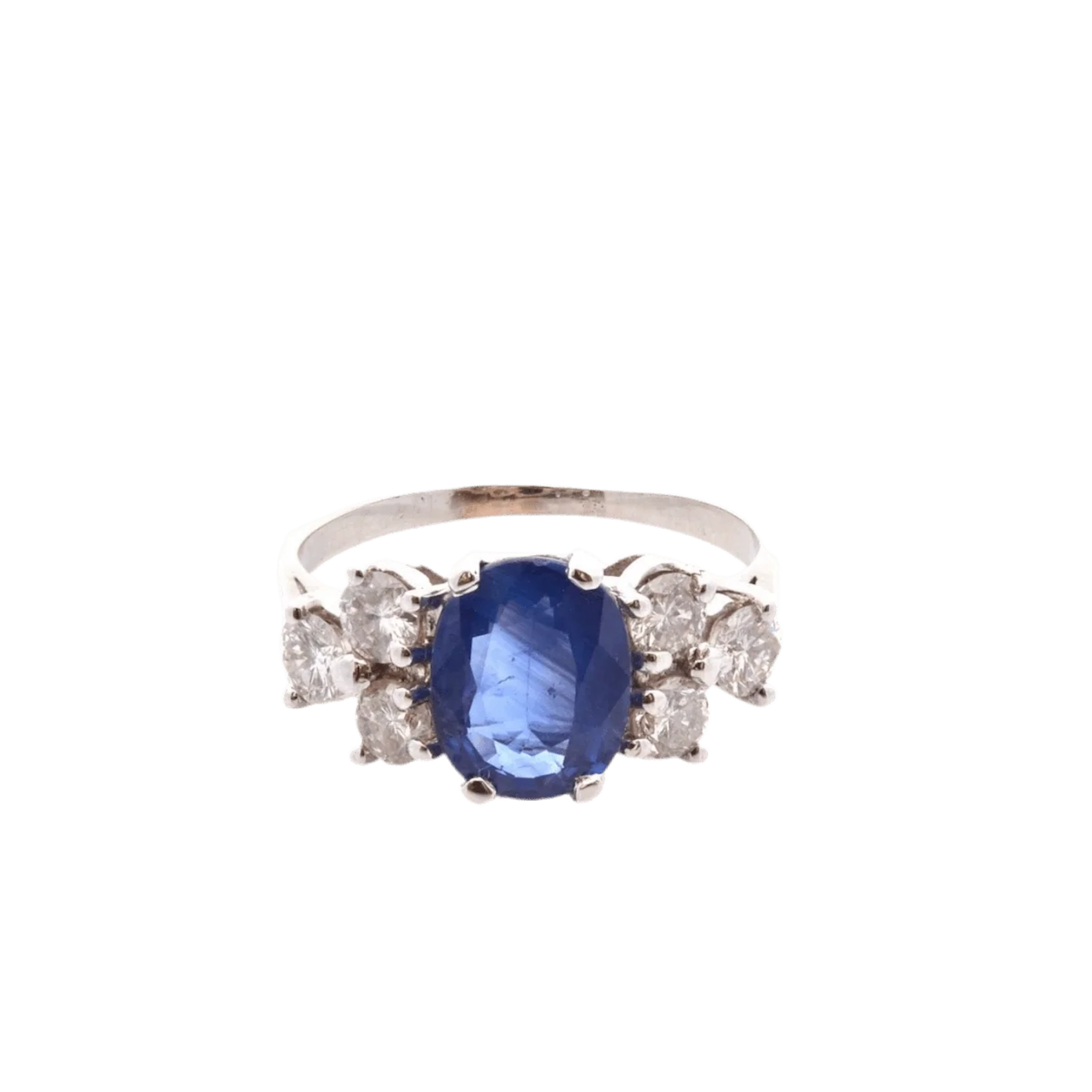 Ring sapphire of 2.04cts and diamonds
