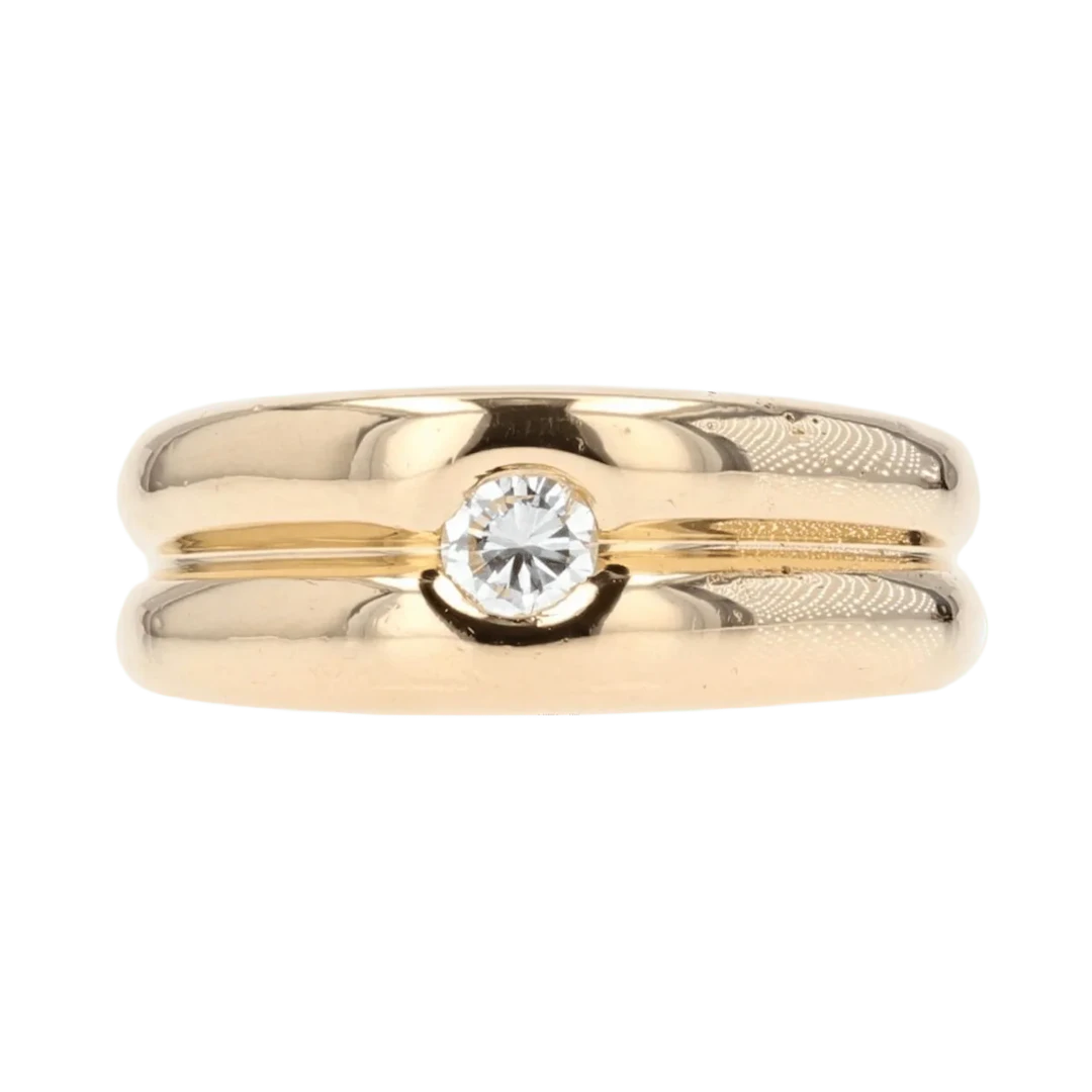Jonc ring in yellow gold and diamond
