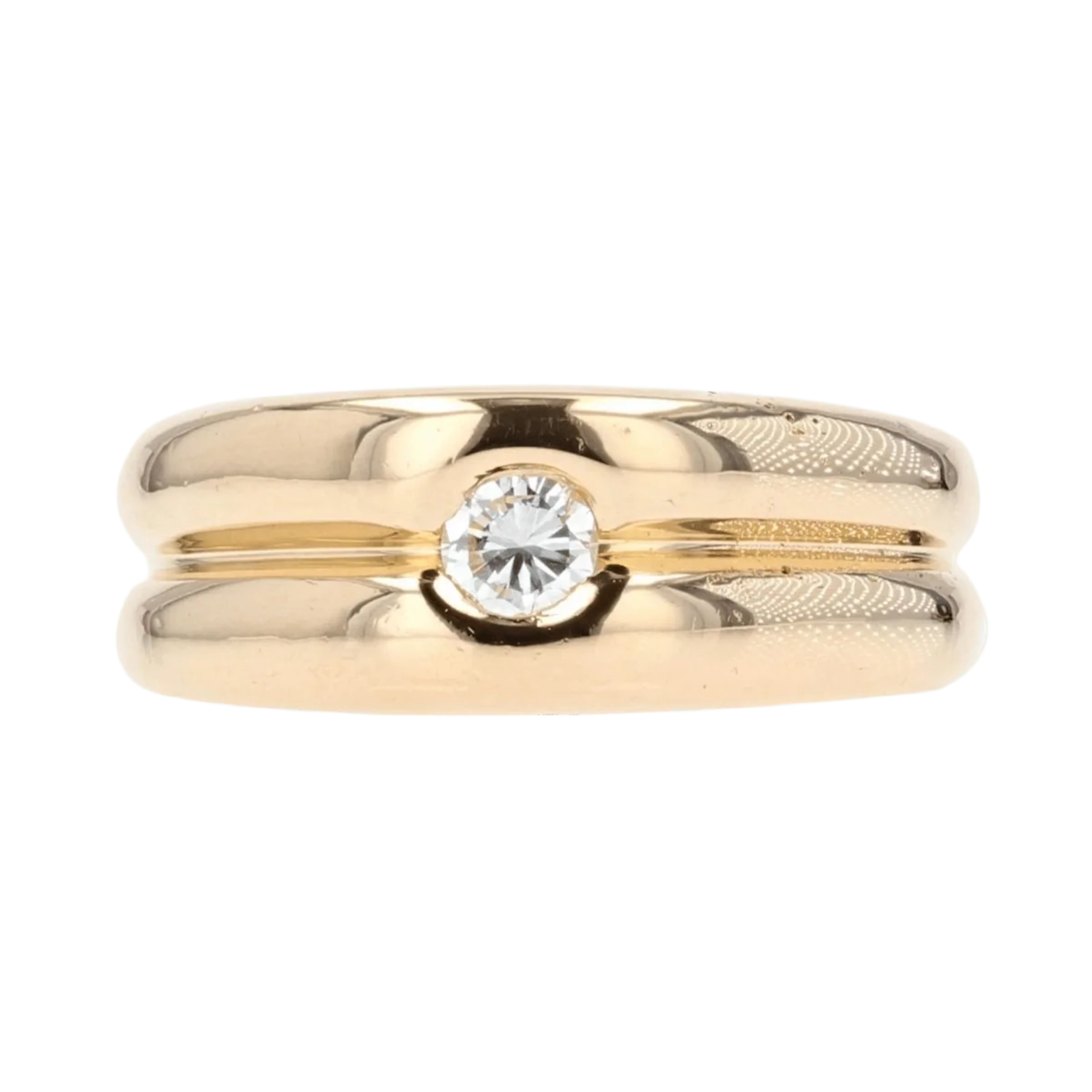 Jonc ring in yellow gold and diamond