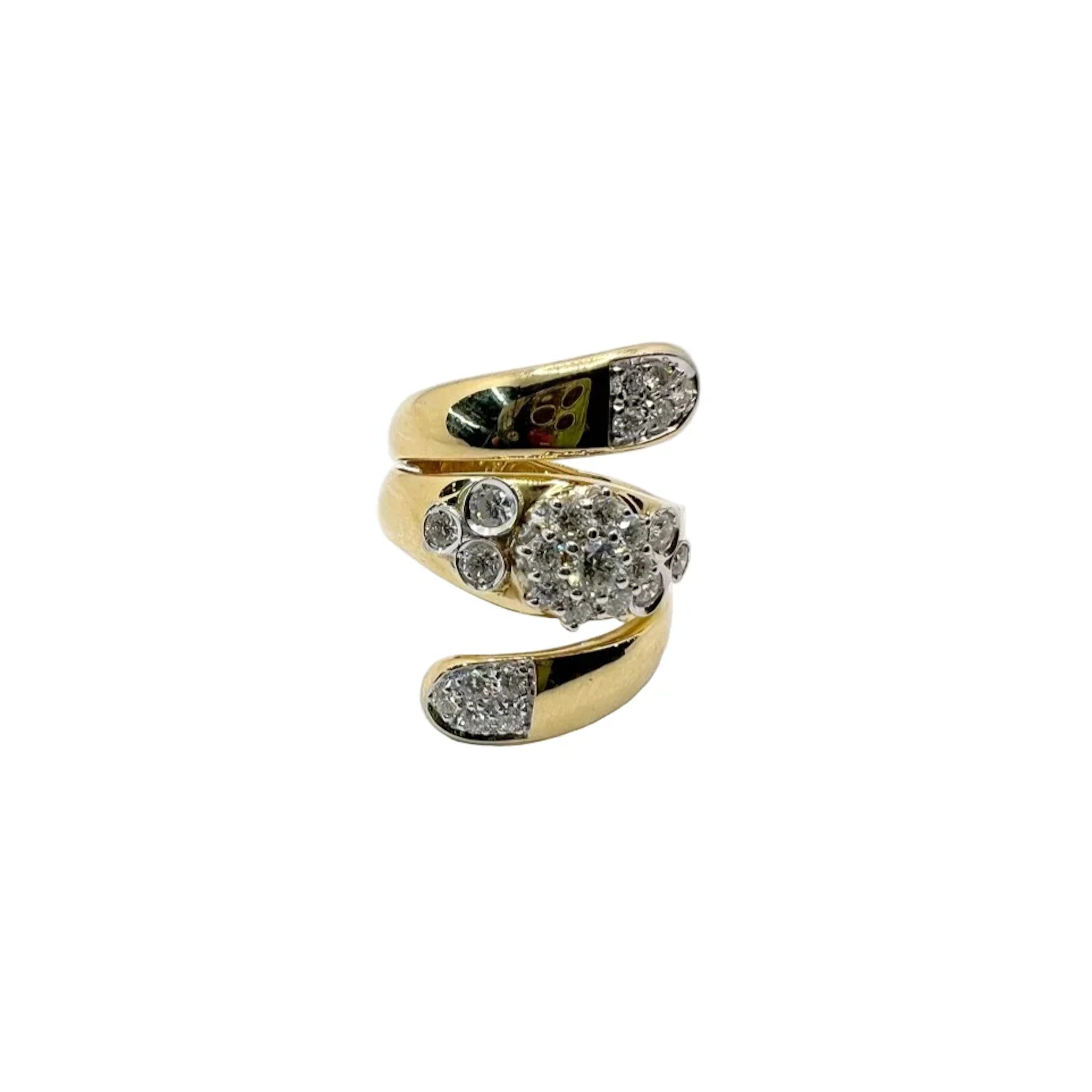 Yellow gold, White gold and Diamond Bandeau Ring