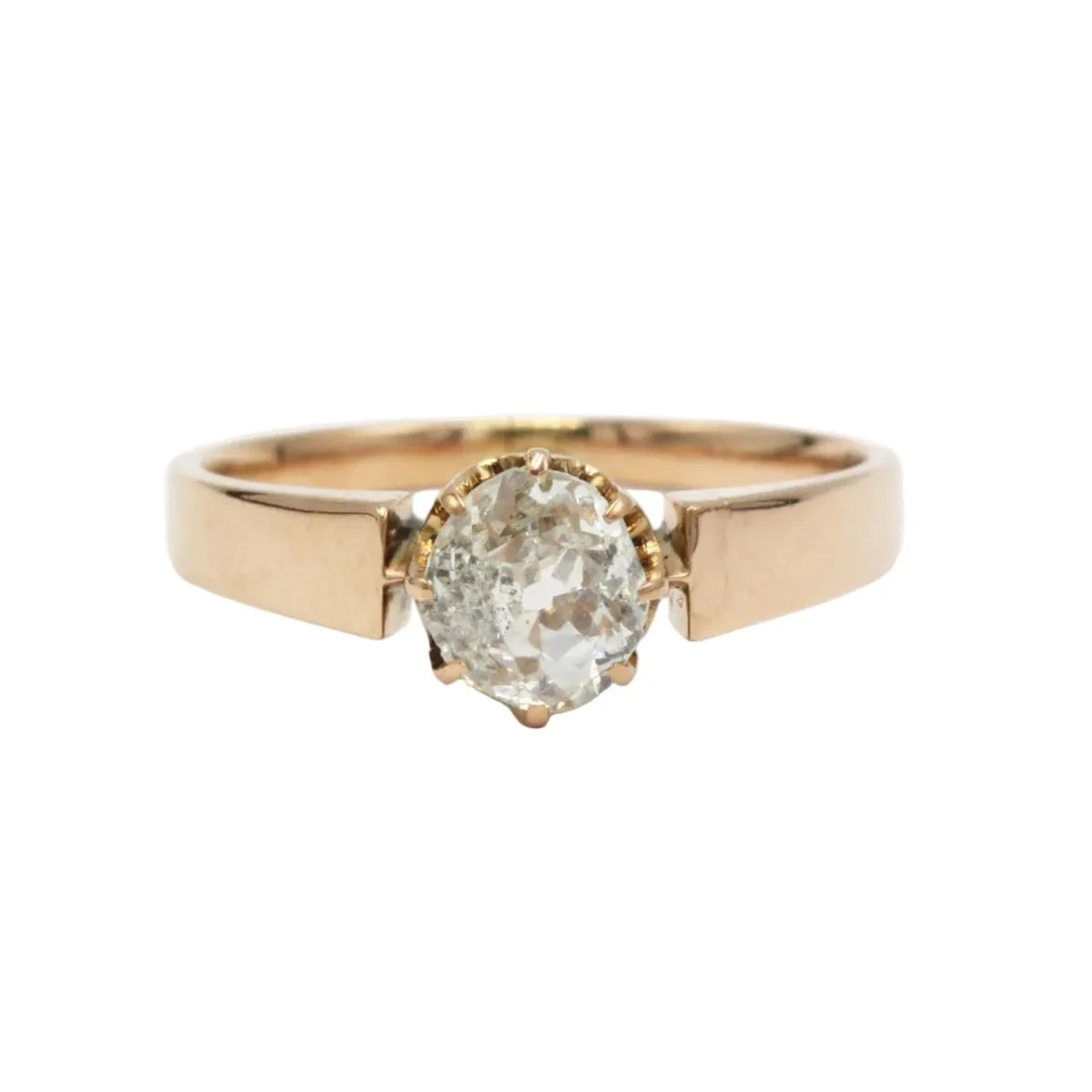 Yellow gold and diamond Solitaire Ring