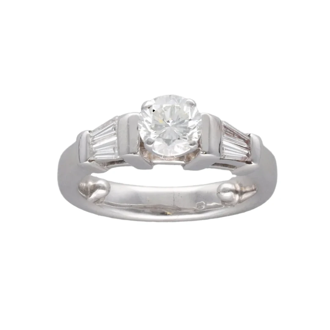 Bague Solitaire en or gris et diamants