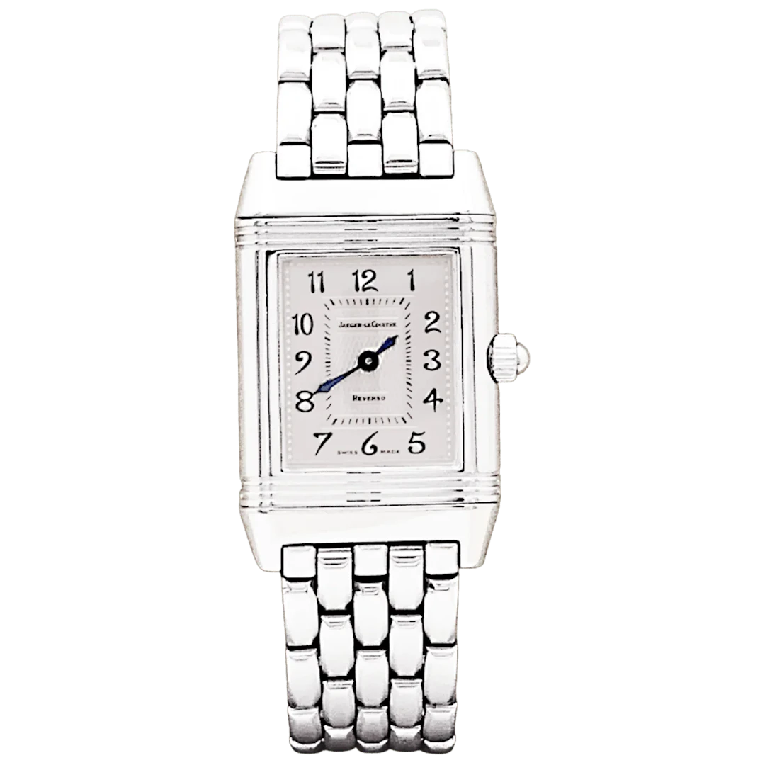 Montre JAEGER LECOULTRE "Reverso Duetto" PM en acier et diamants