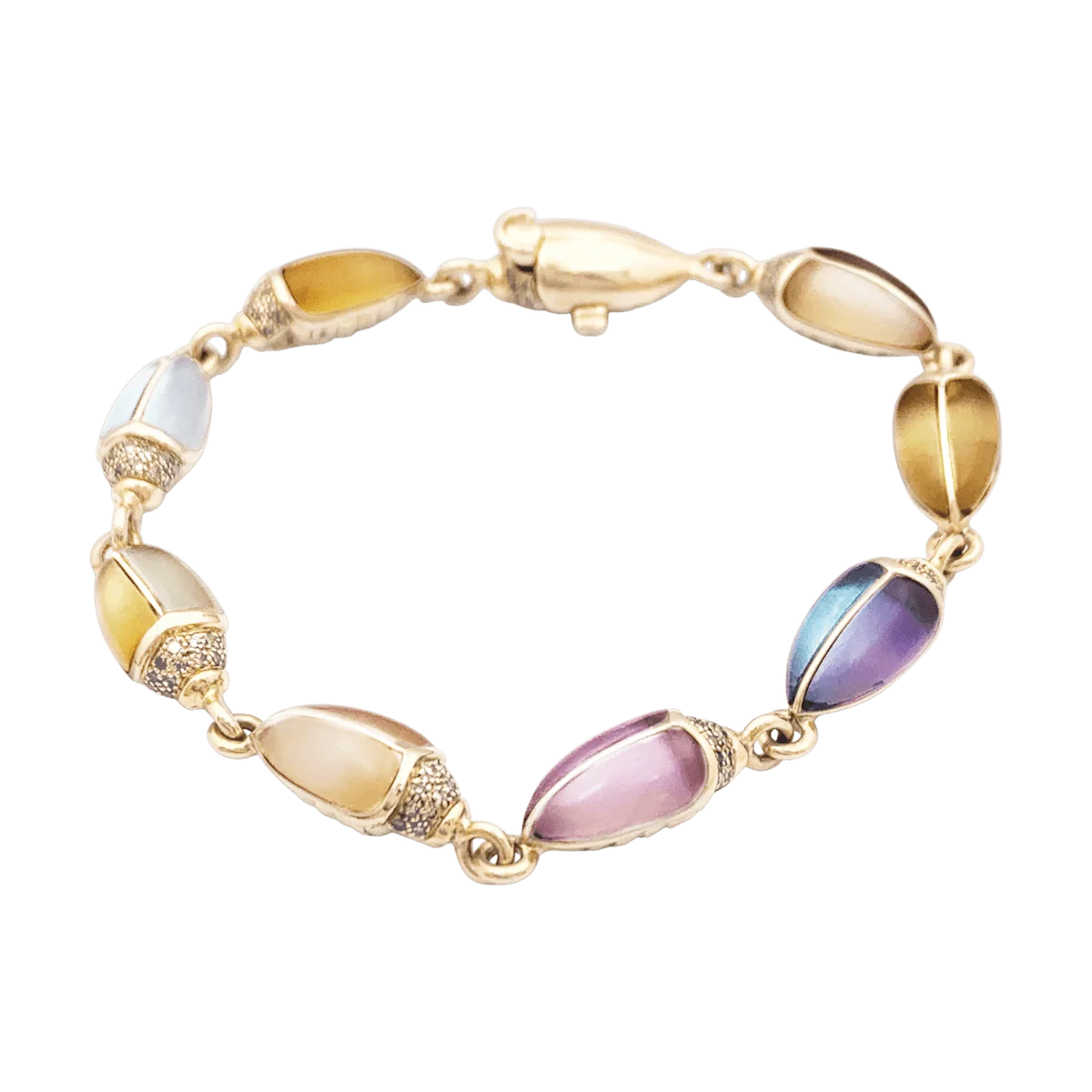 Bracelet Maille BIBI VAN DER VELDEN "Mini Scarab Opal Eternity" en
