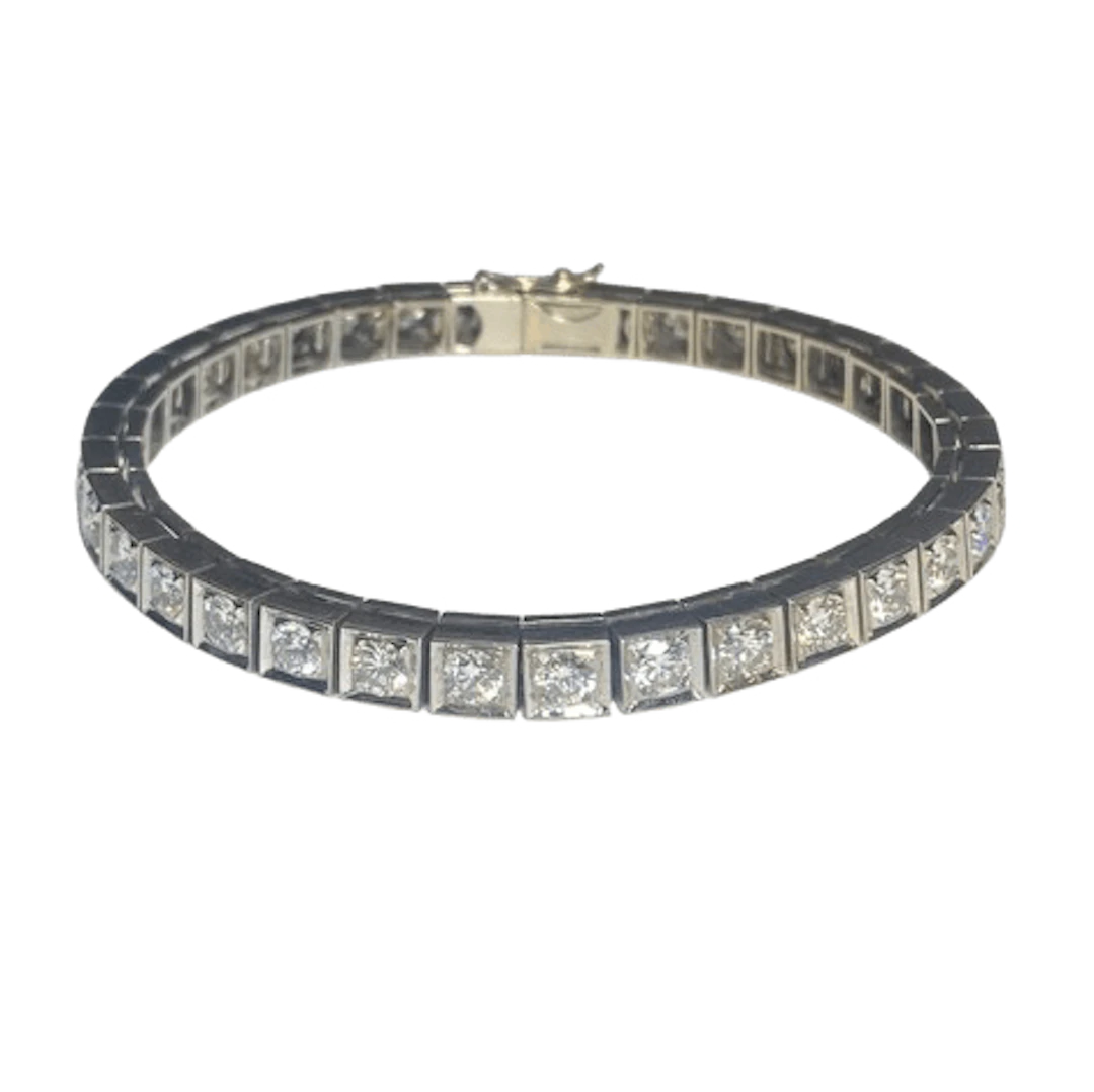 "Ligne" Bracelet in White Gold and Diamonds