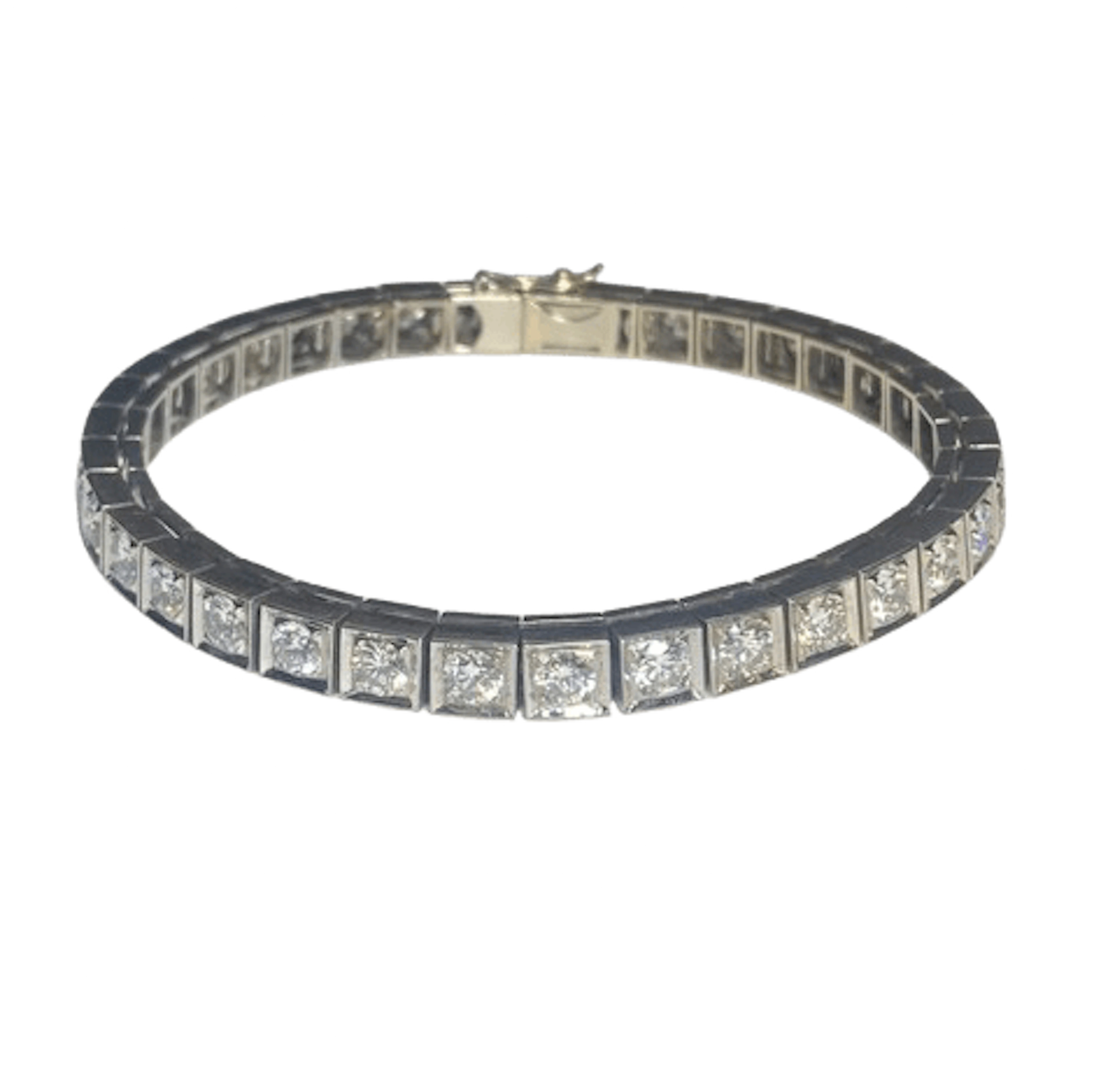 "Ligne" Bracelet in White Gold and Diamonds