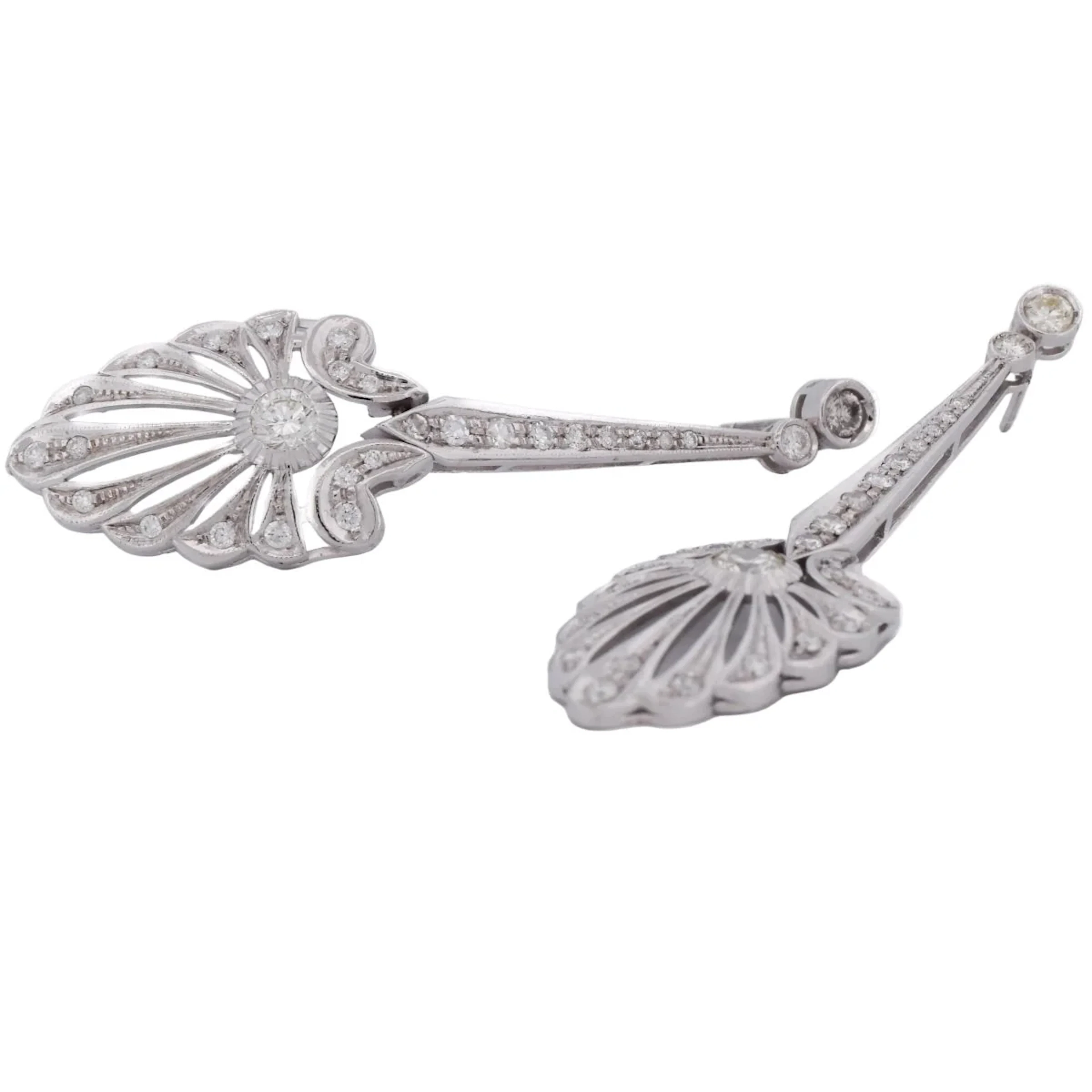 White Gold and Diamond Drop Earrings