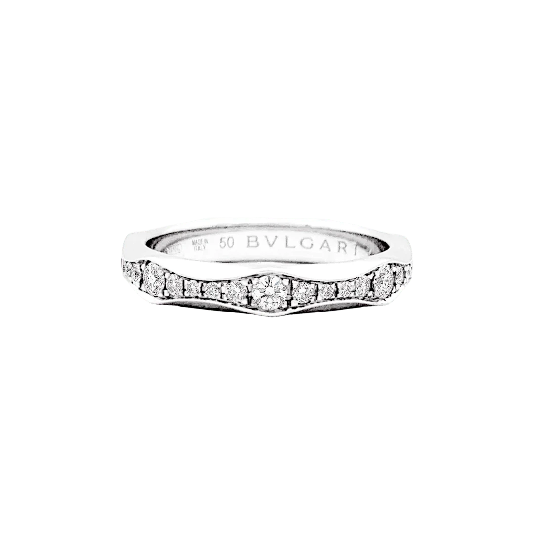 Bague Alliance BULGARI "Infinito" en platine et diamants