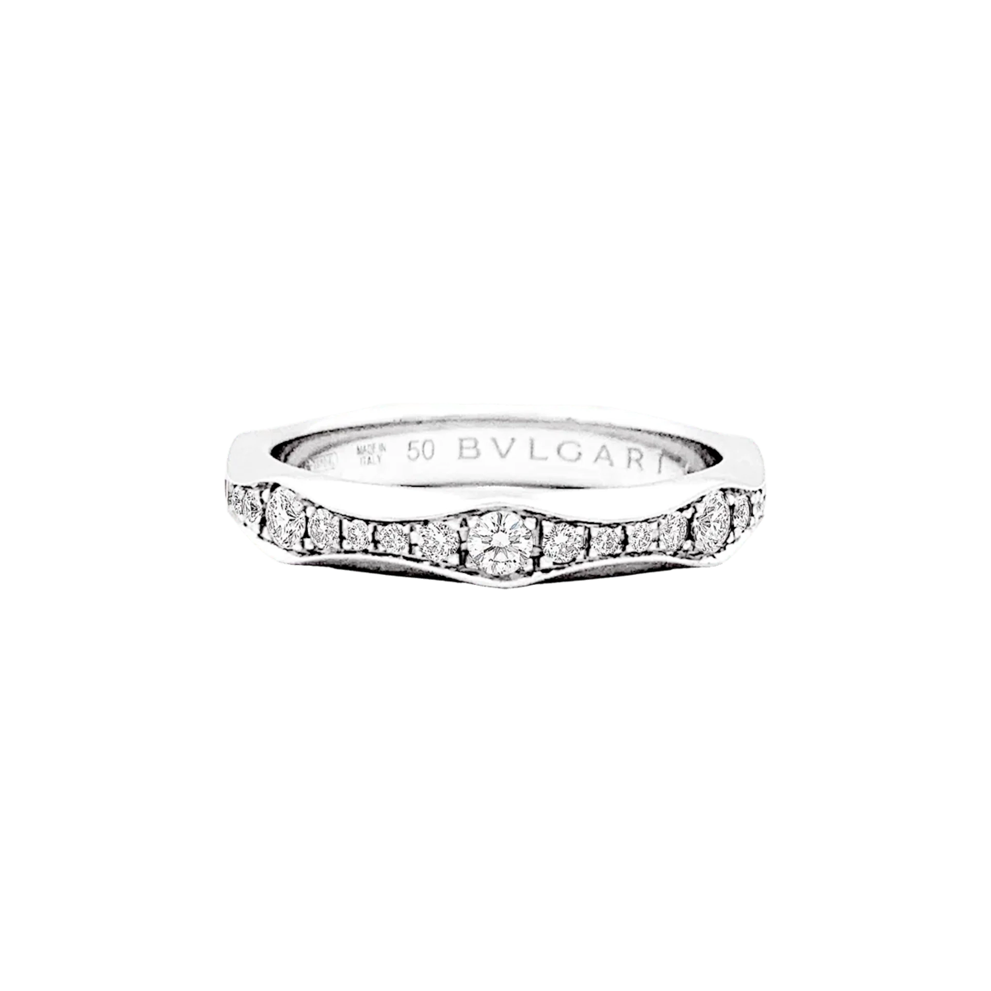 Bague Alliance BULGARI "Infinito" en platine et diamants