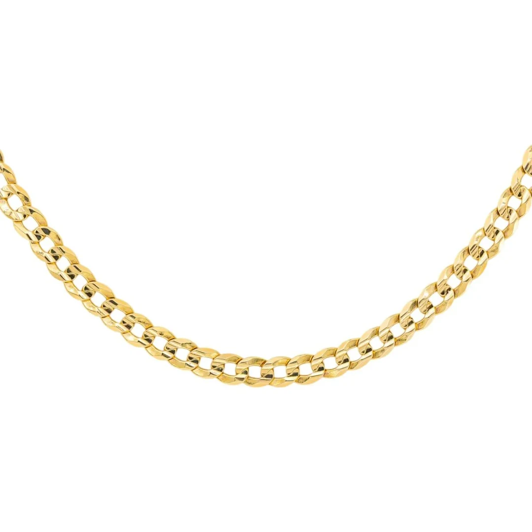 Yellow Gold Curb Chain Necklace