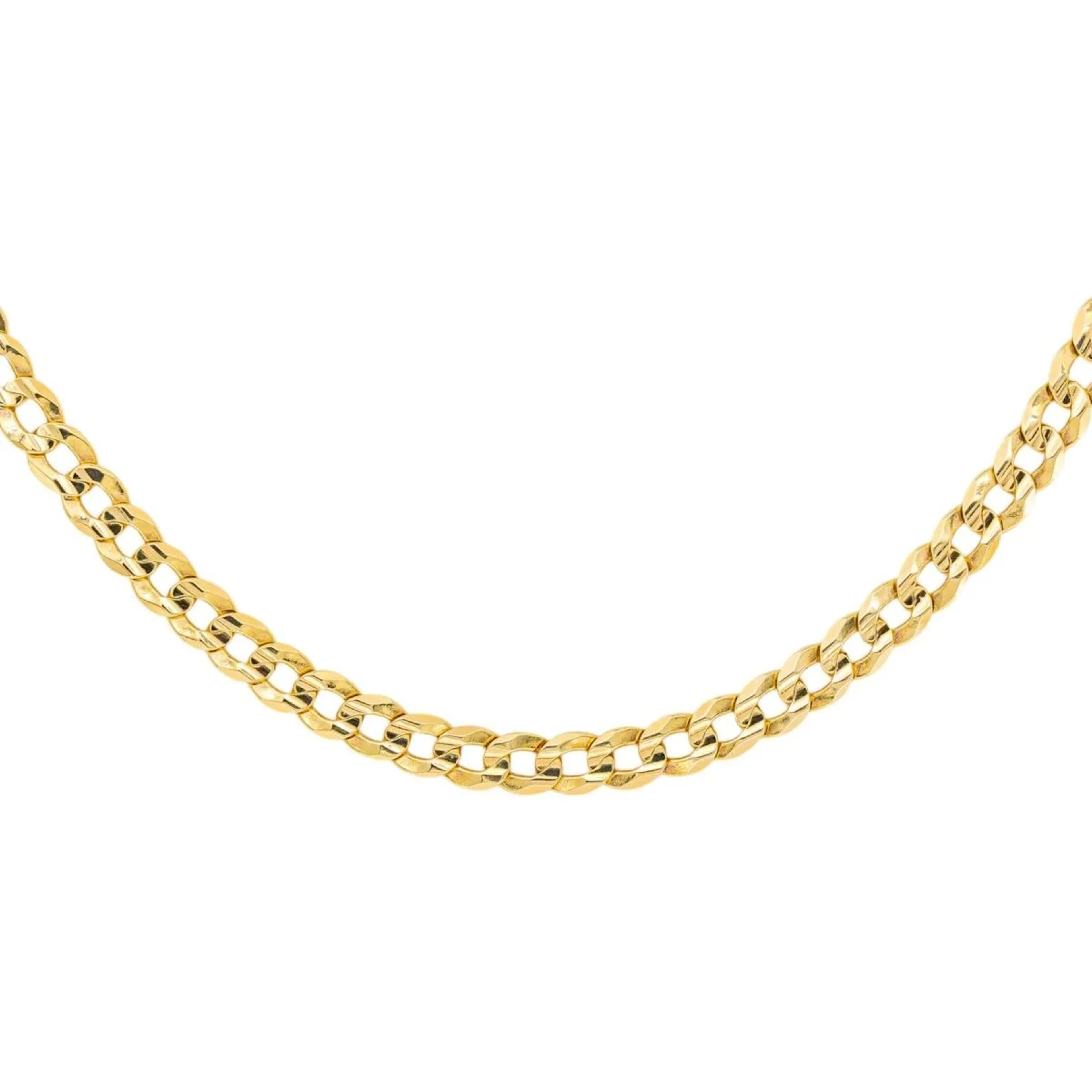Yellow Gold Curb Chain Necklace