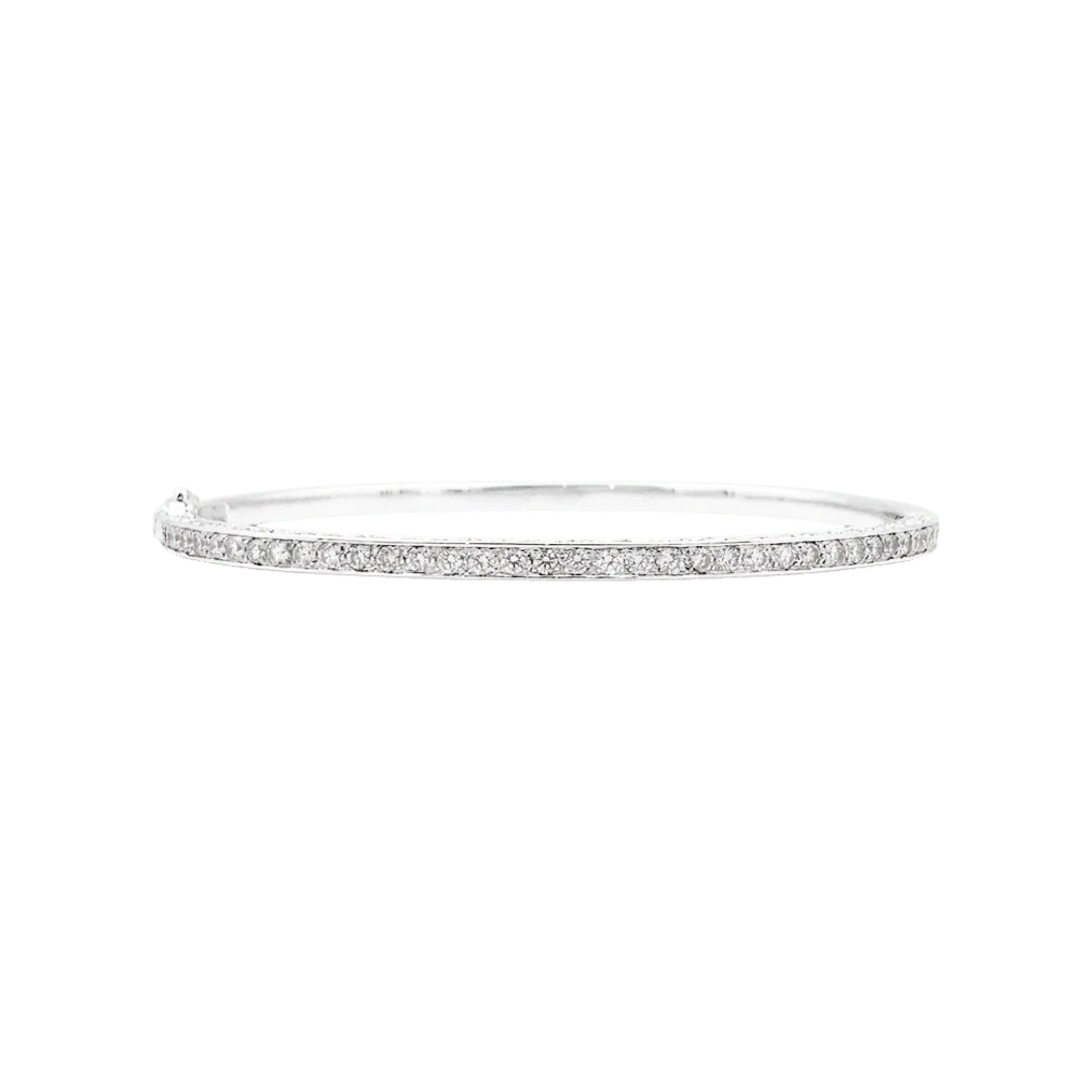 White gold and Diamond Bangle Bracelet