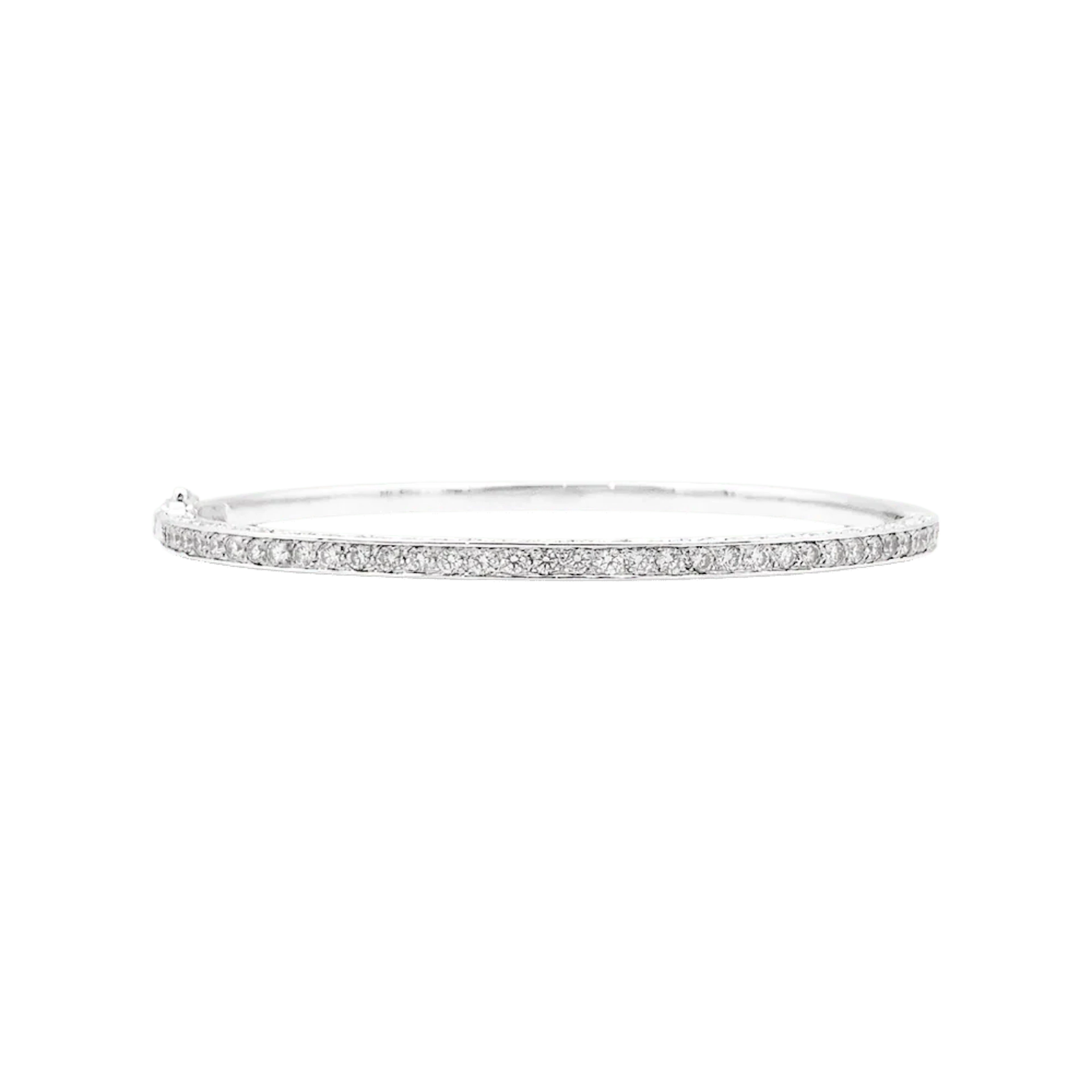 White gold and Diamond Bangle Bracelet