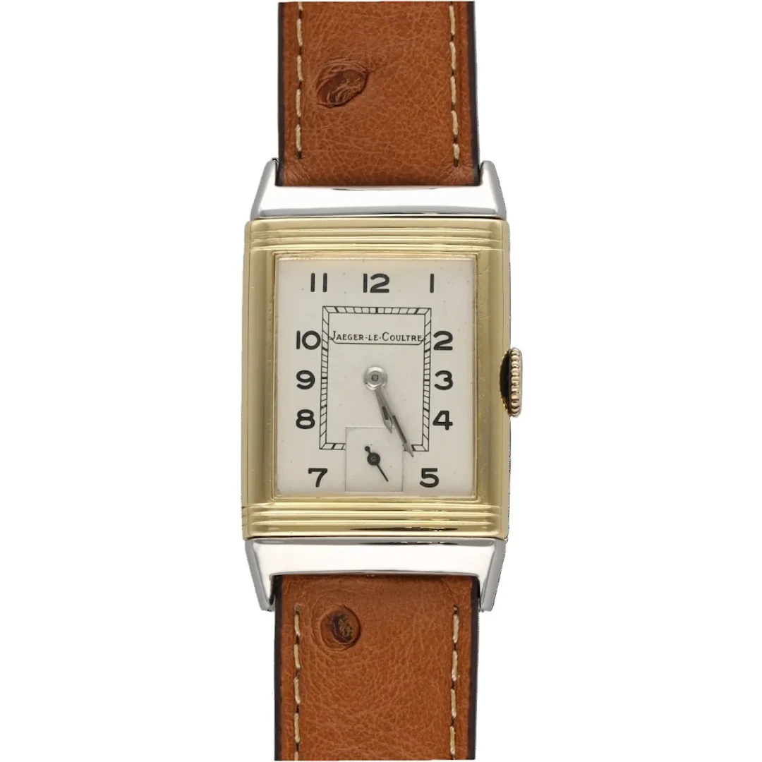 JAEGER-LECOULTRE "Reverso" Watch in Yellow gold, Stainless Steel, and Leather