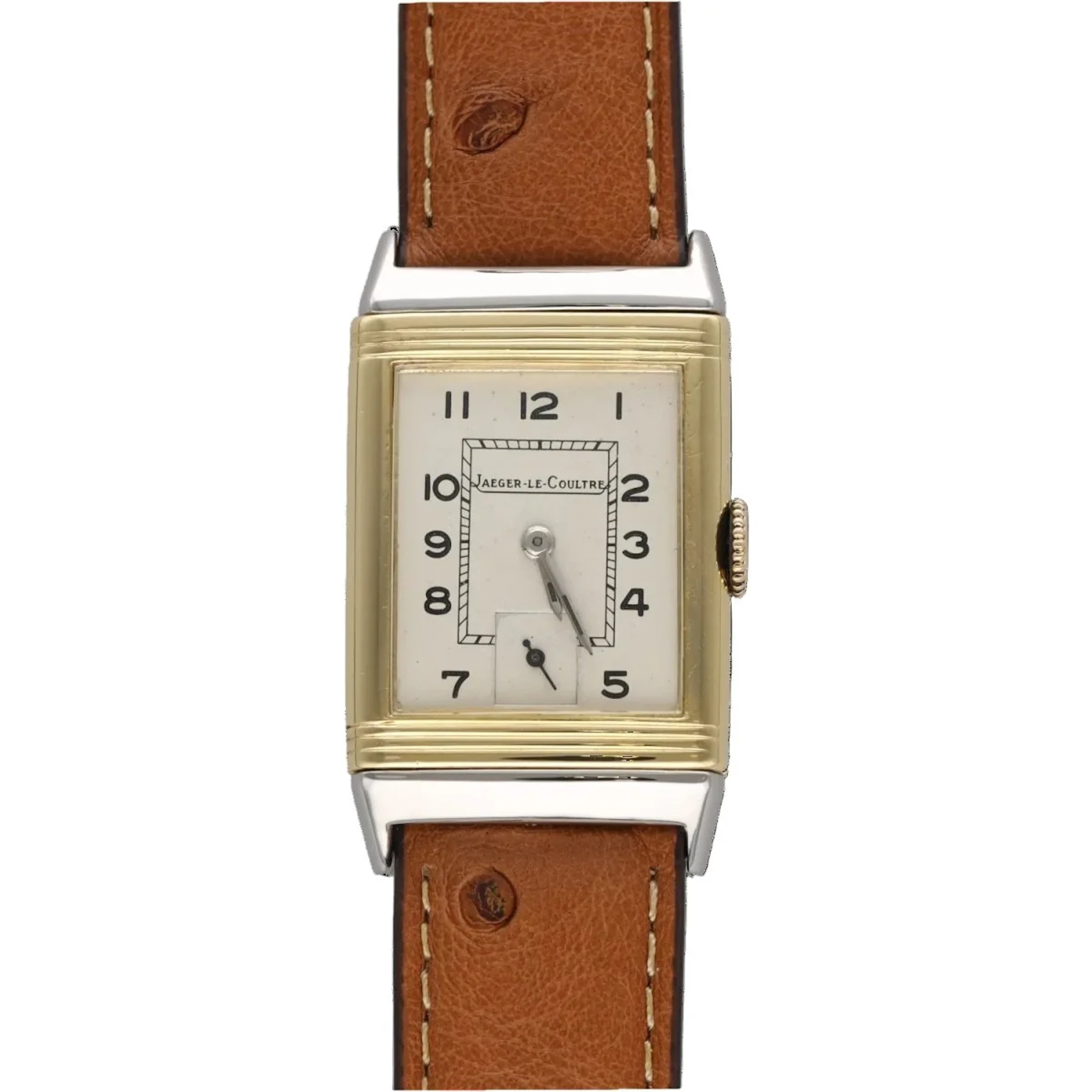 JAEGER-LECOULTRE "Reverso" Watch in Yellow gold, Stainless Steel, and Leather