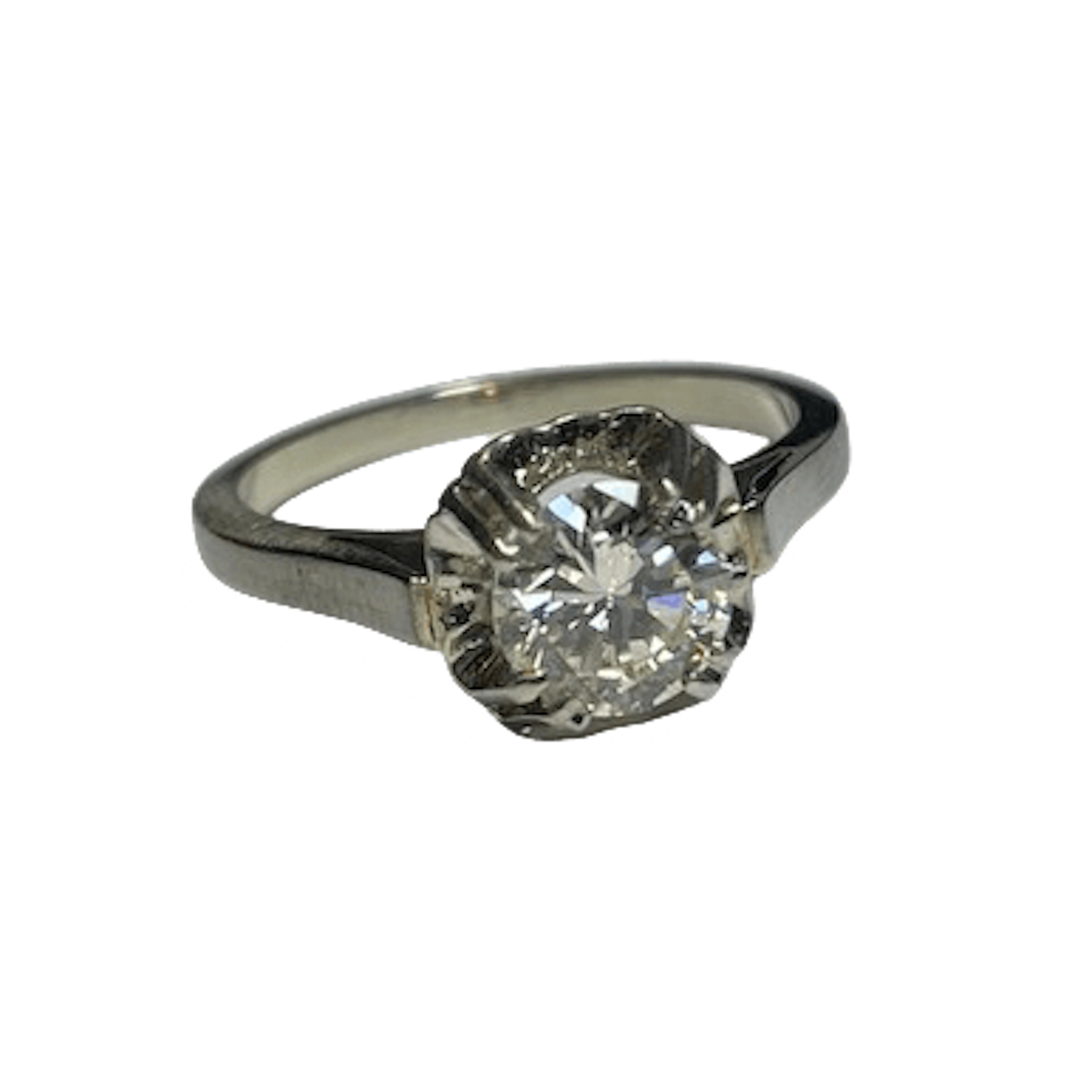 Solitaire Ring in White Gold, Platinum, and Diamond