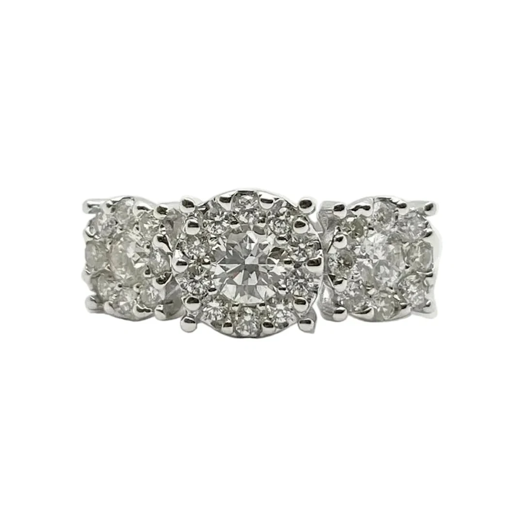 Trilogy Ring in White Gold and Diamonds