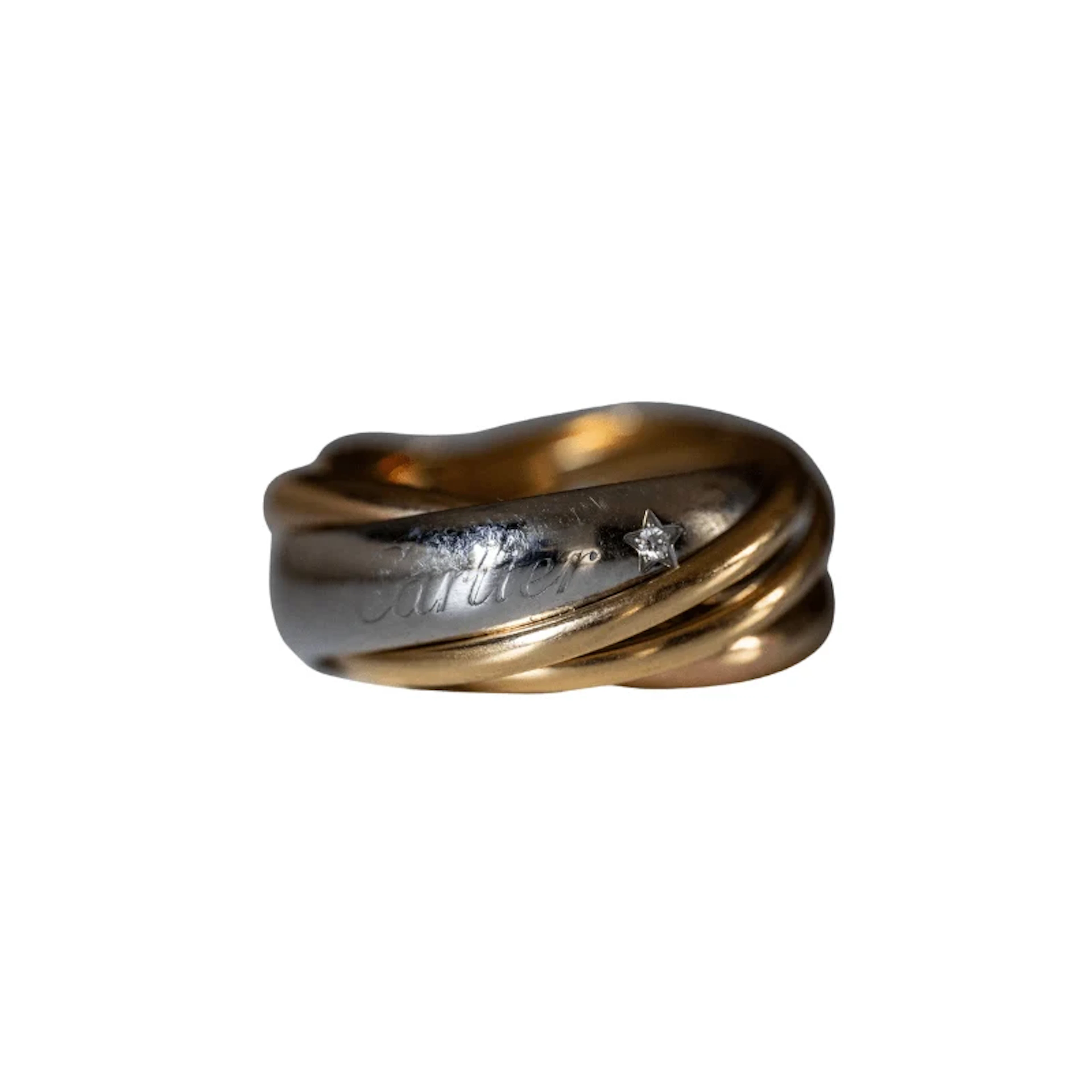 Wedding band ring CARTIER Trinity "La Belle" in white gold, yellow