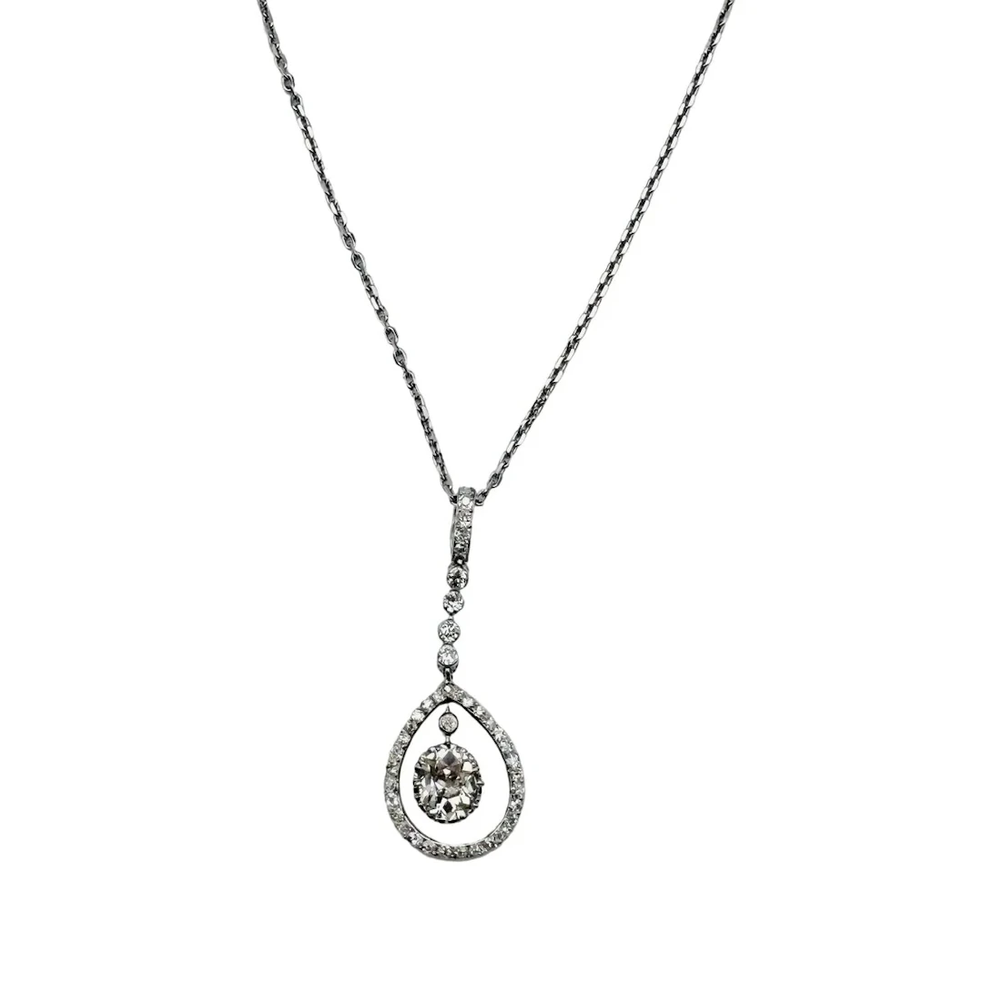 Necklace Pendant in White gold and Diamonds