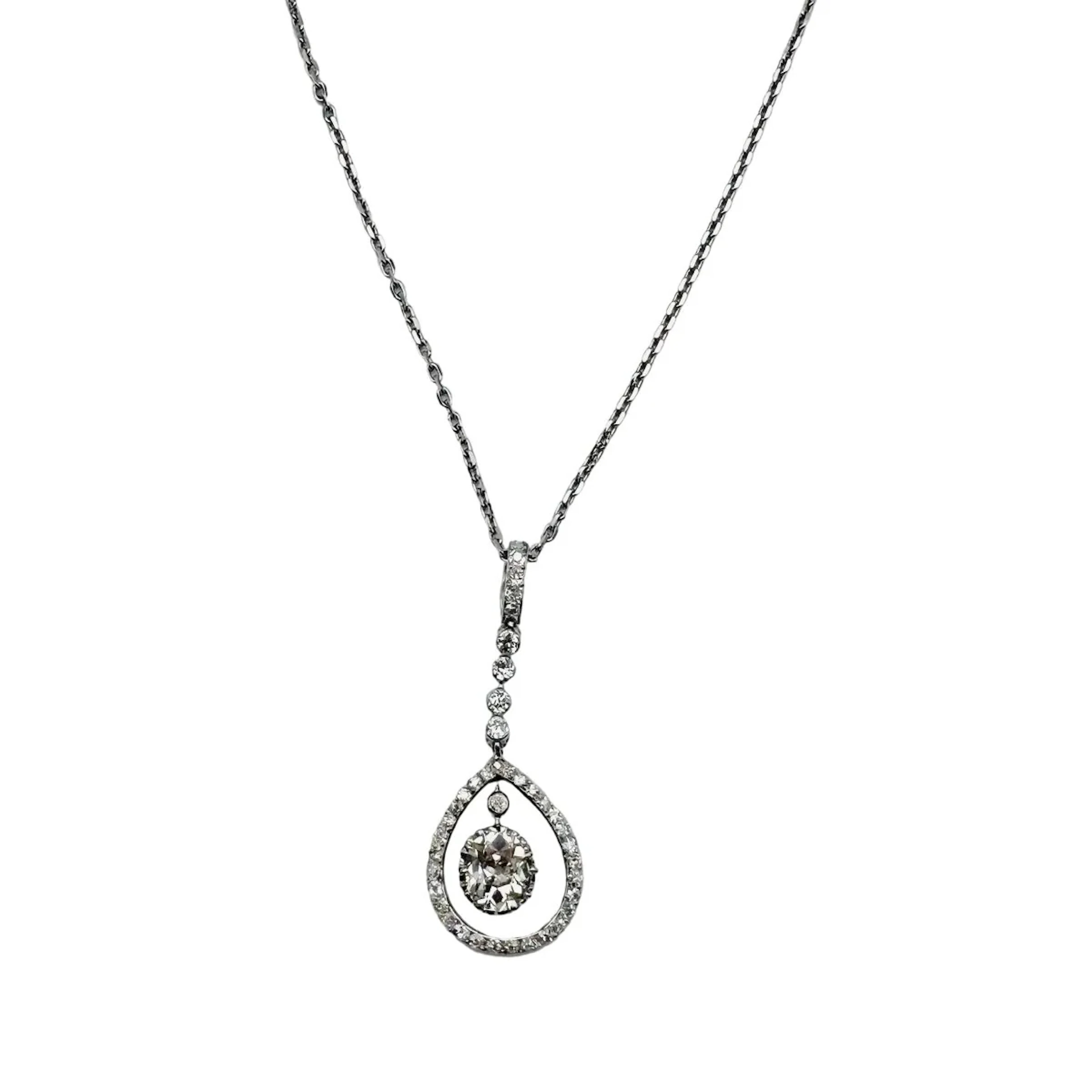 Necklace Pendant in White gold and Diamonds
