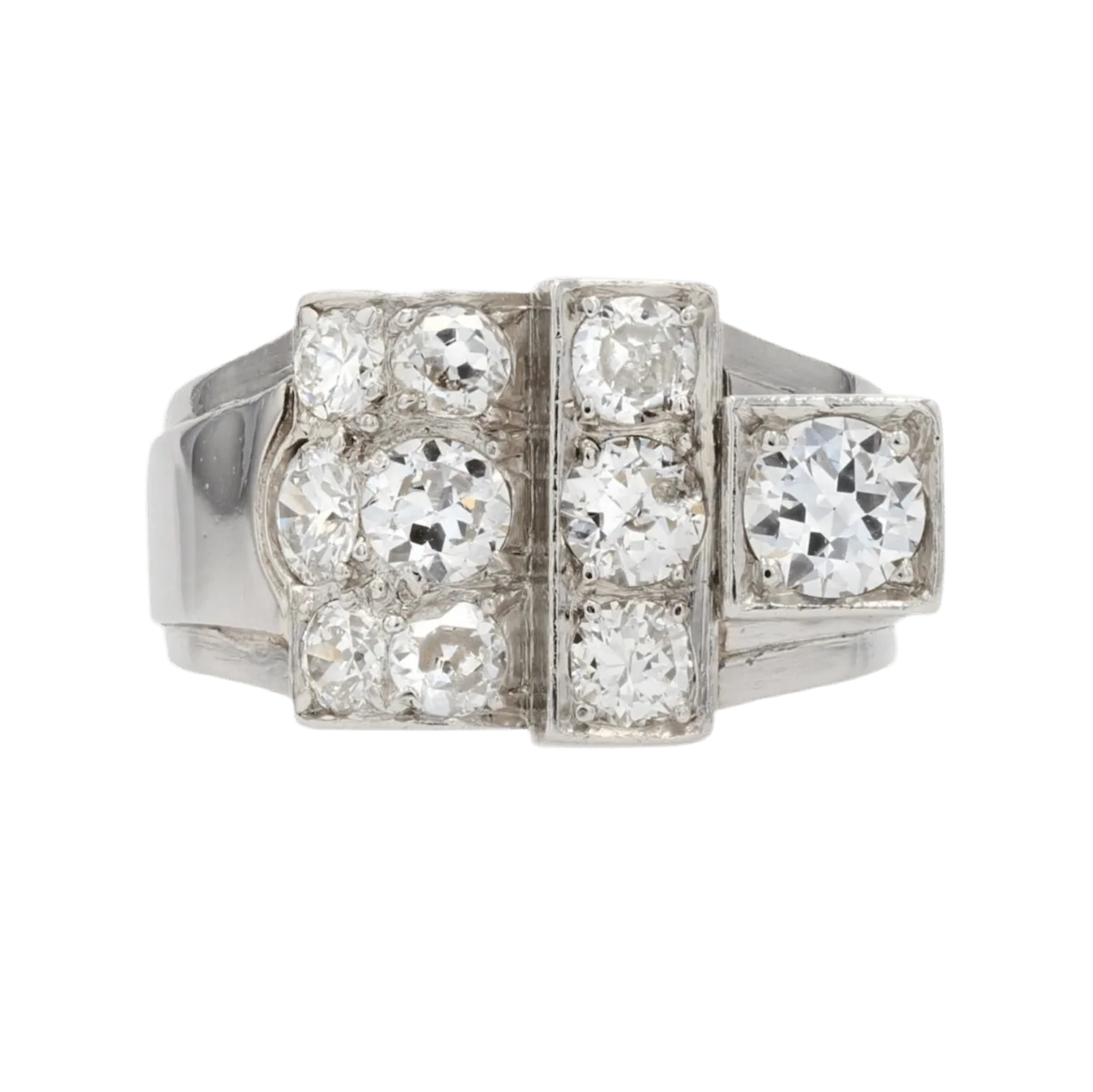 Signet ring in platinum and diamonds