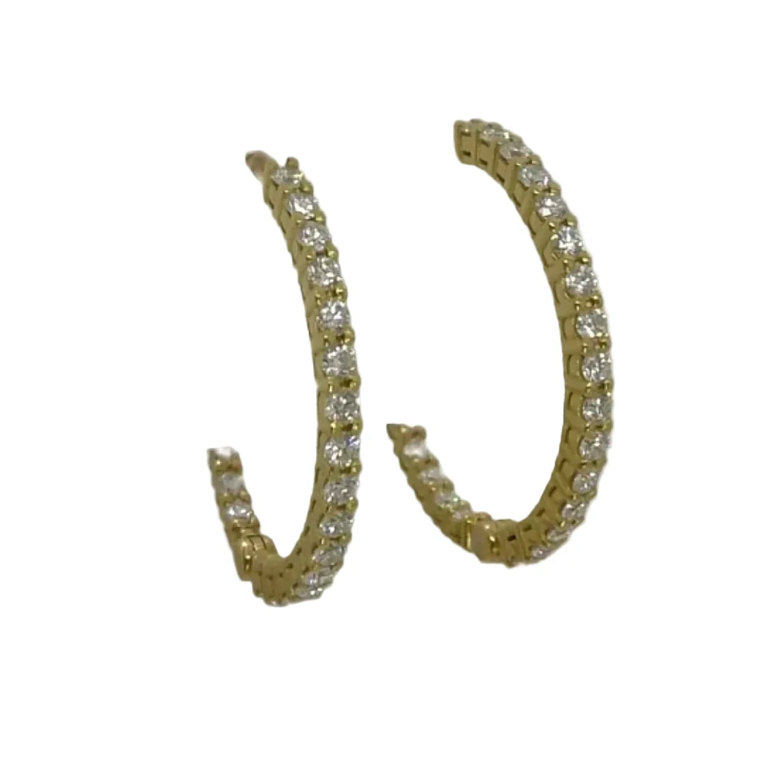 Creole earrings in yellow gold and diamonds