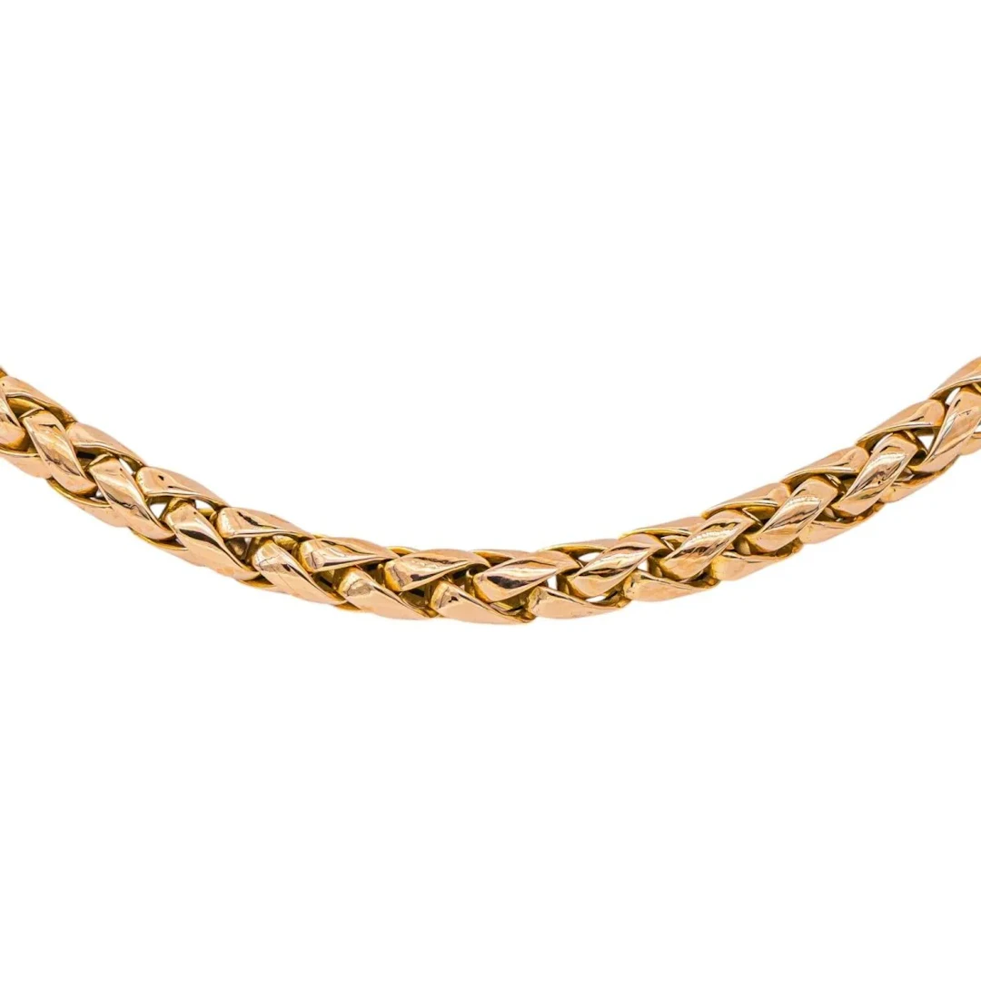 Rose Gold Braided Link Necklace