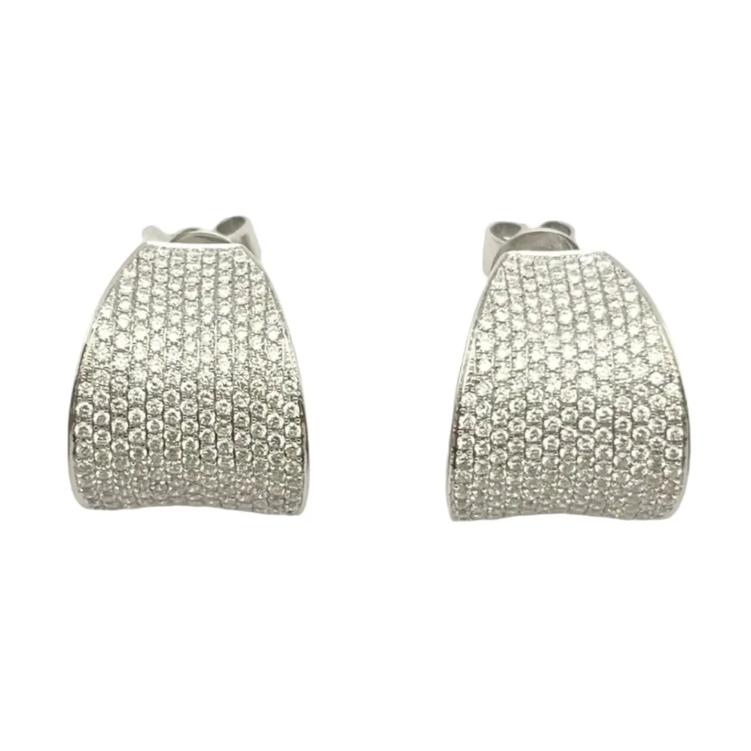 Boucles d'oreilles Puces en or blanc et diamants