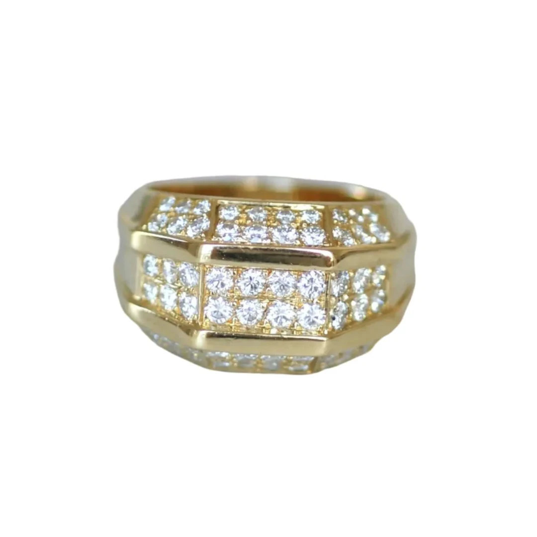 Yellow Gold and Diamond Bangle Ring