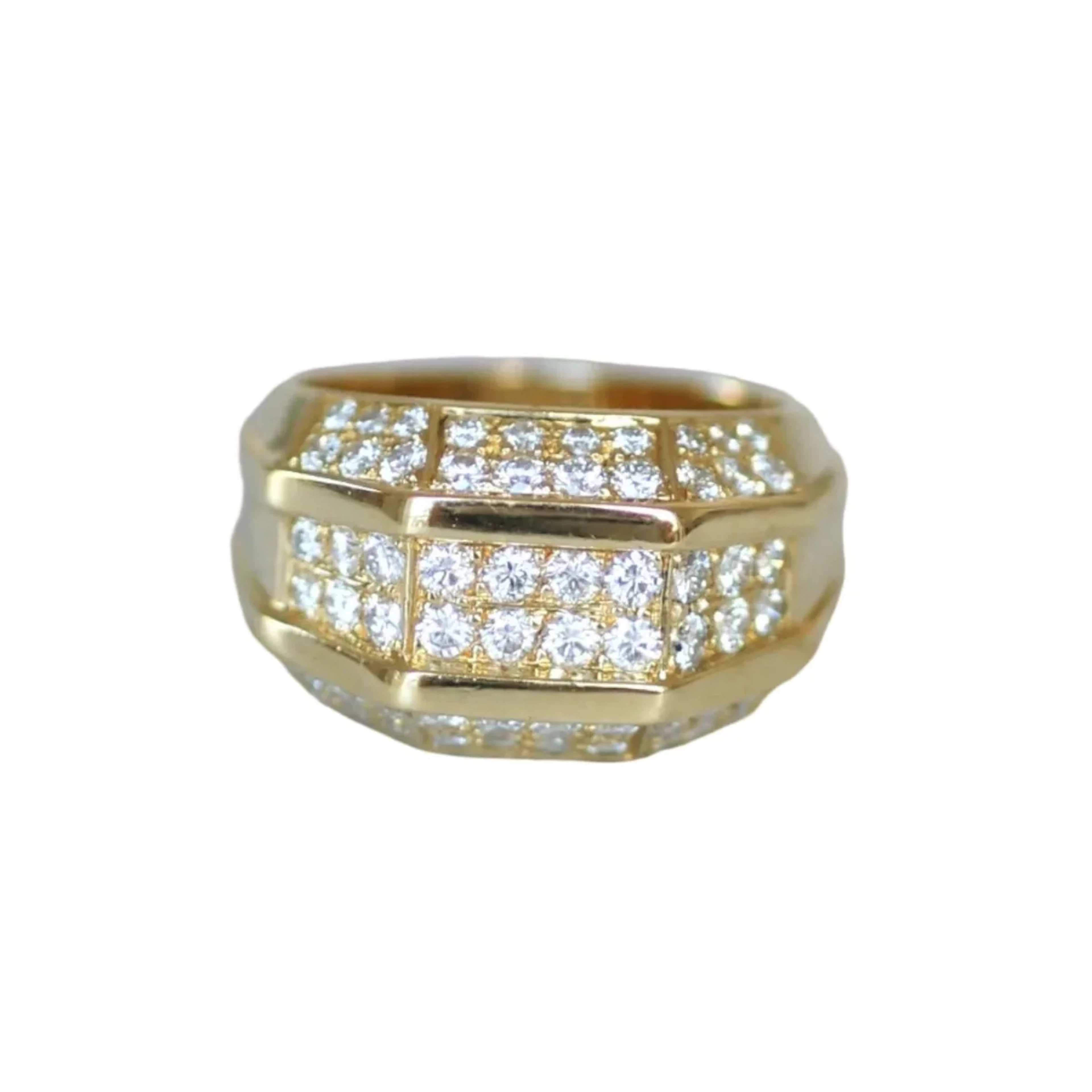 Yellow Gold and Diamond Bangle Ring