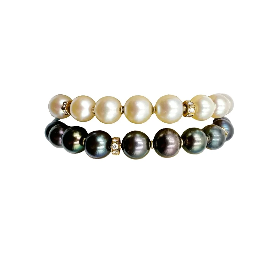 BOUCHERON Bracelet in Yellow gold, Pearls and Diamonds