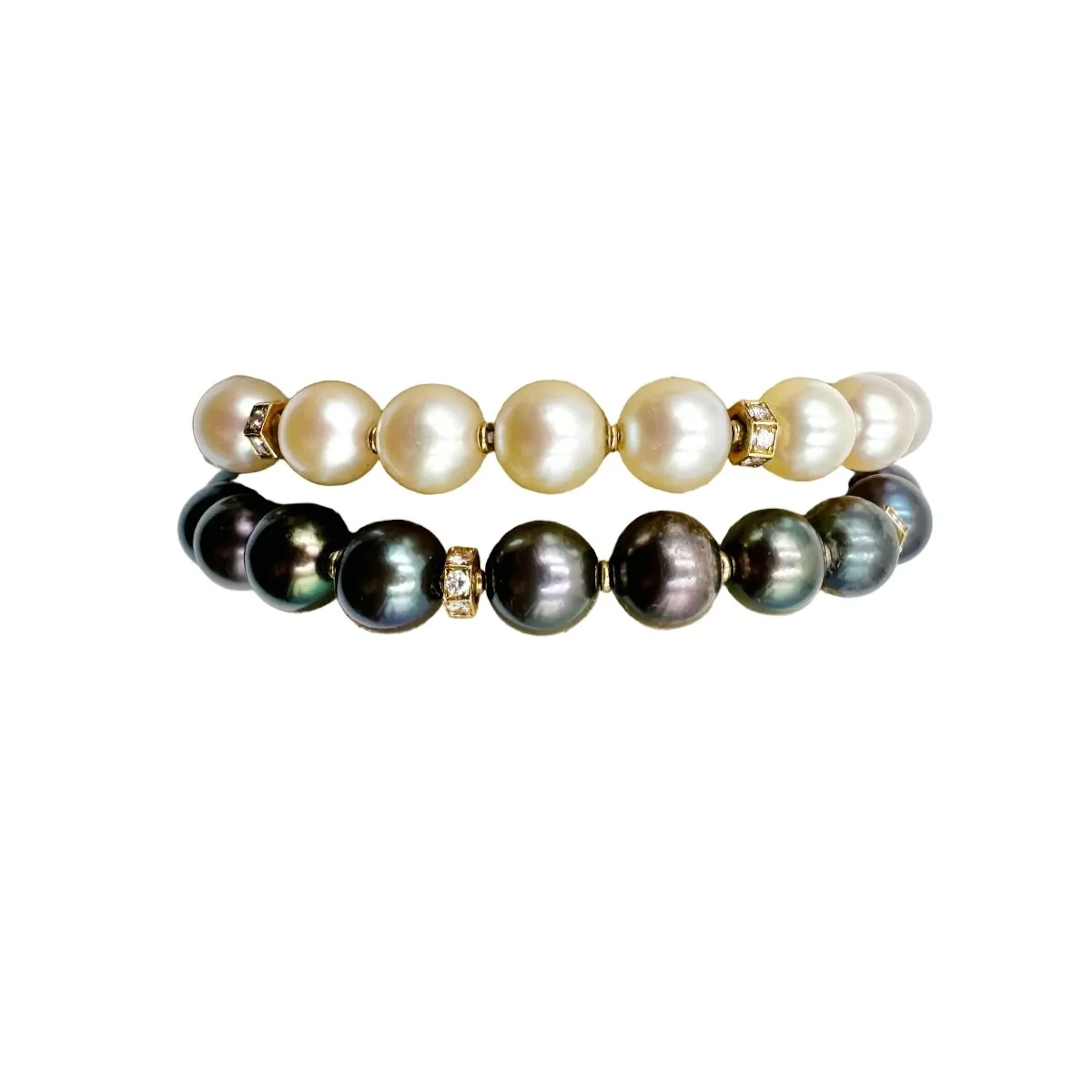 BOUCHERON Bracelet in Yellow gold, Pearls and Diamonds