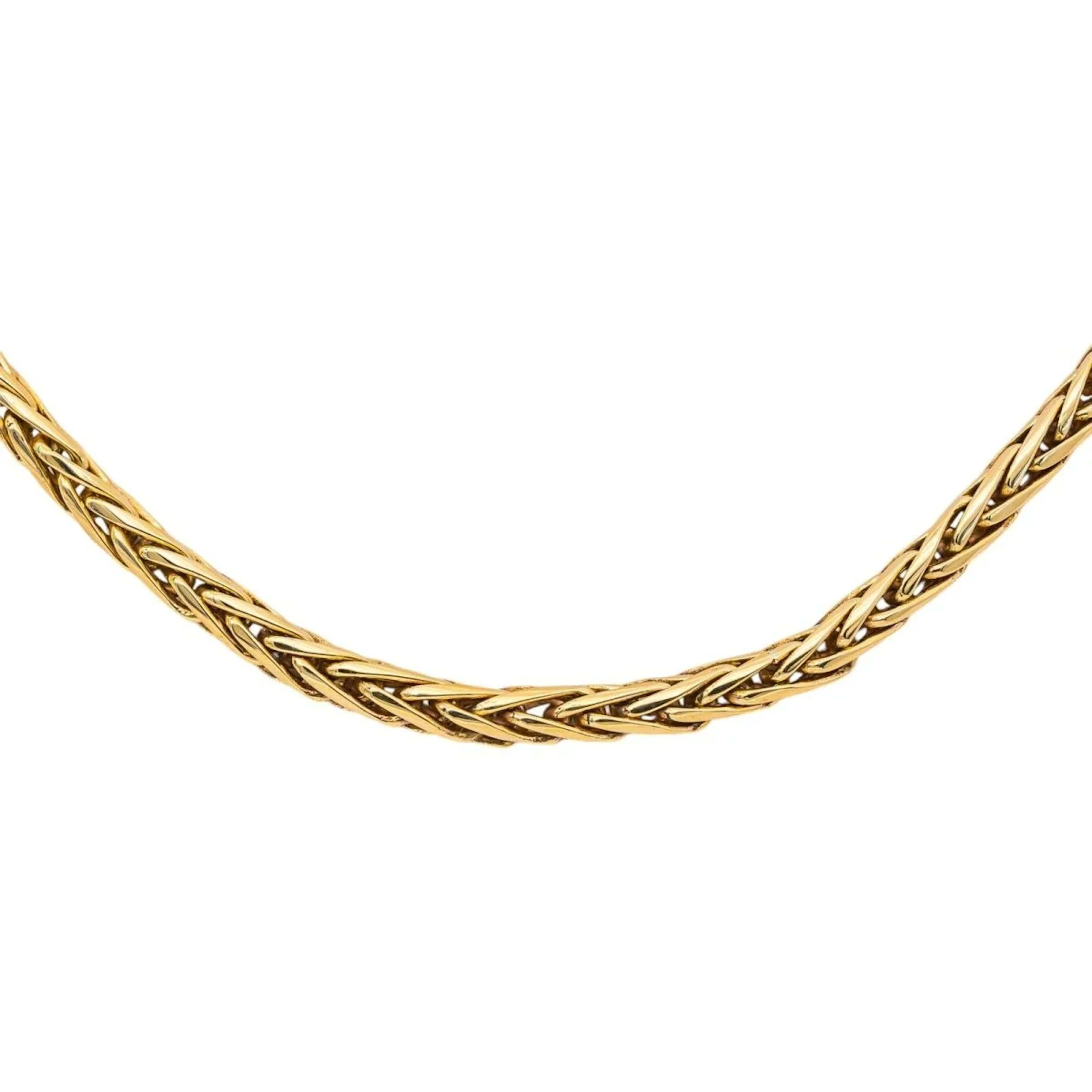 Yellow Gold Palm Leaf Link Necklace