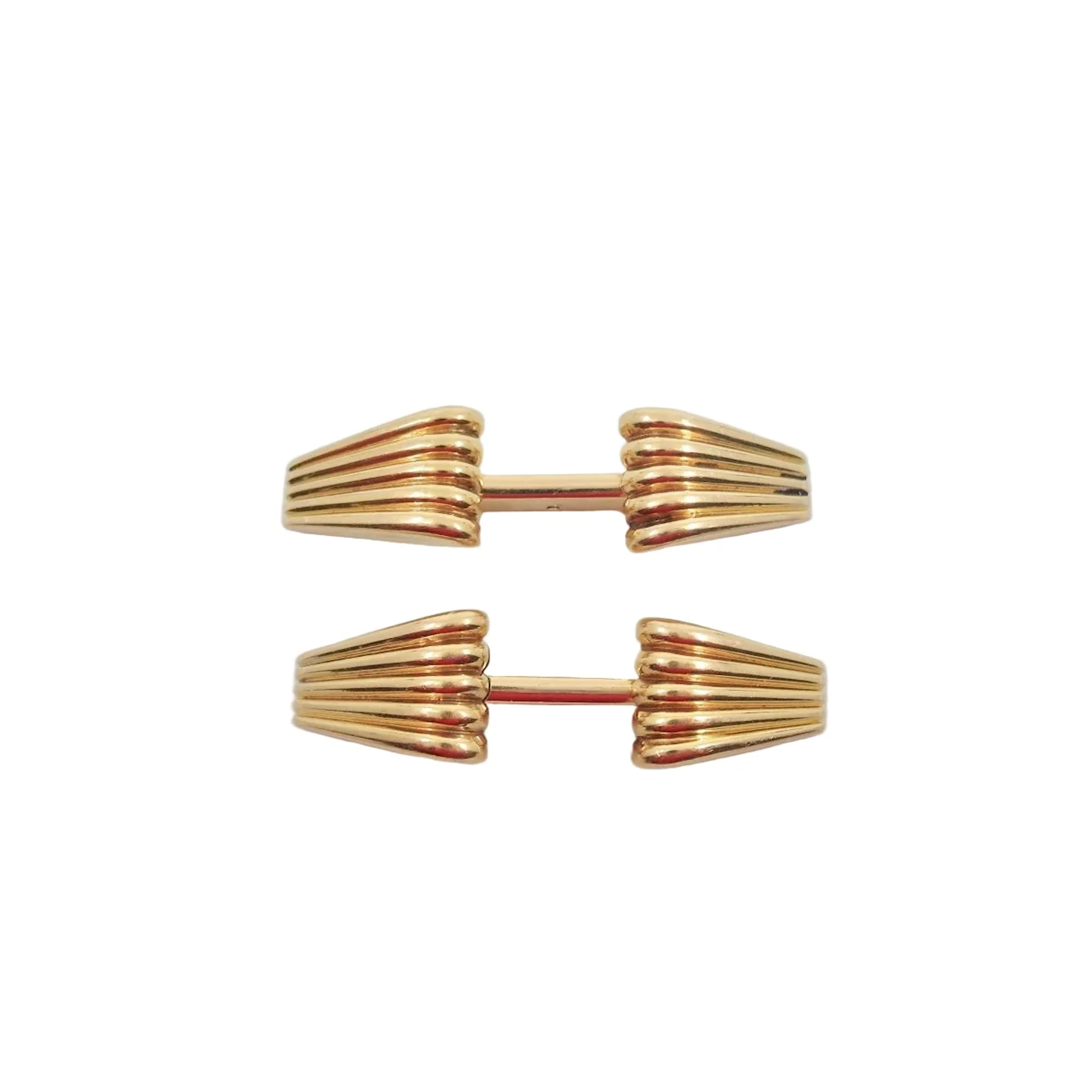 Yellow gold cufflinks