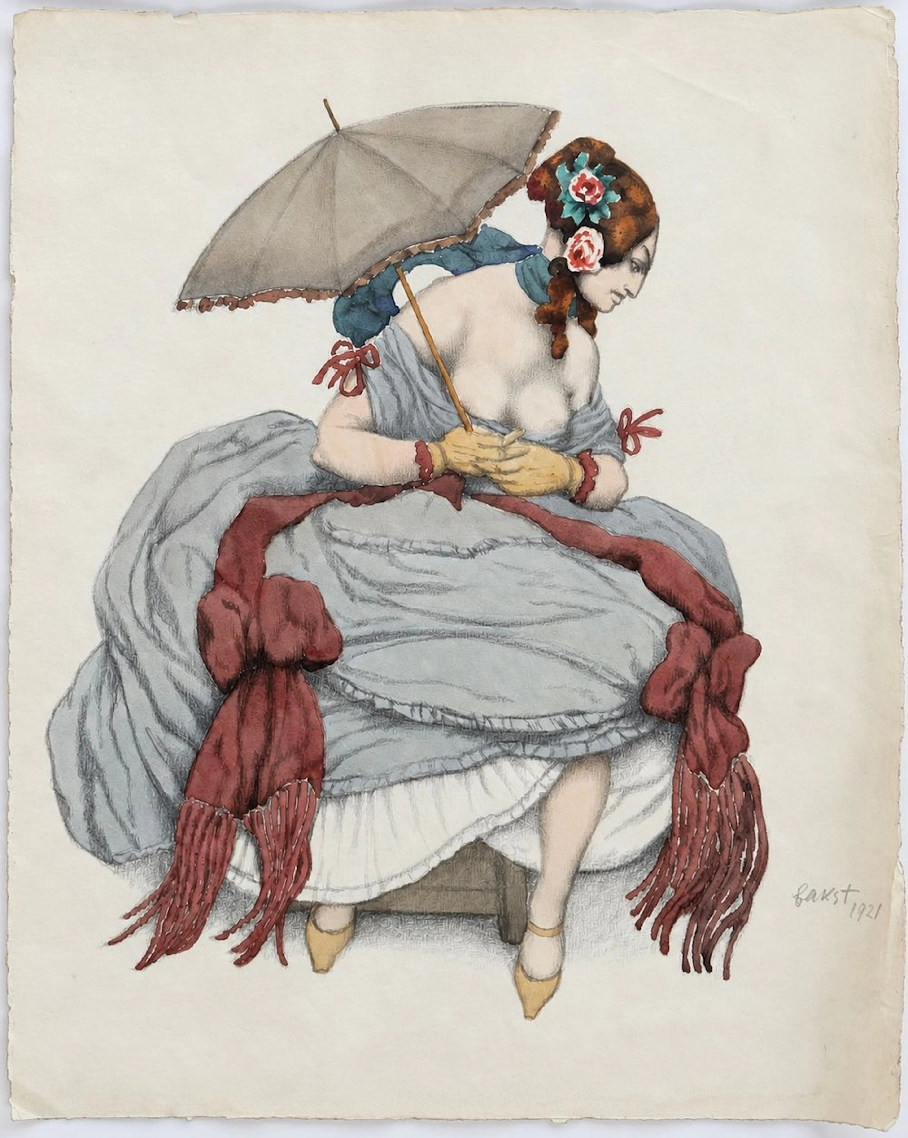 Leon Bakst (1866-1924) Lady with a Parasol, 1921