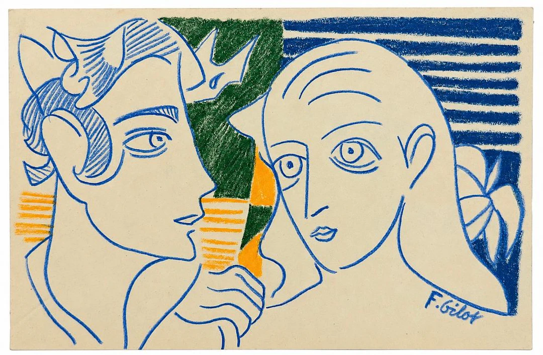 Attributed to Françoise Gilot (1921-2023) Two Figures