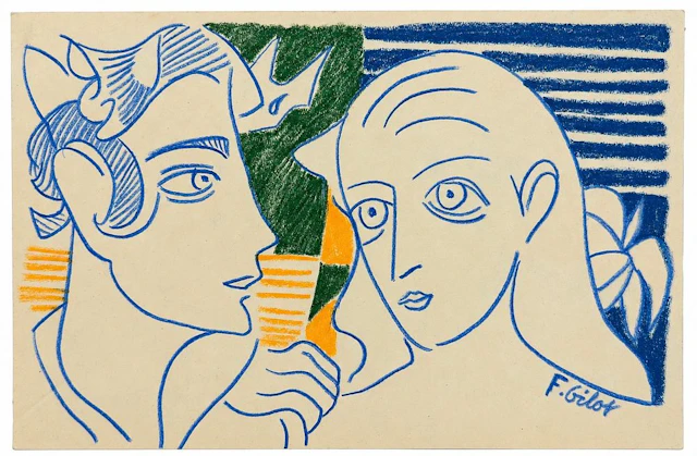 Attributed to Françoise Gilot (1921-2023) Two Figures