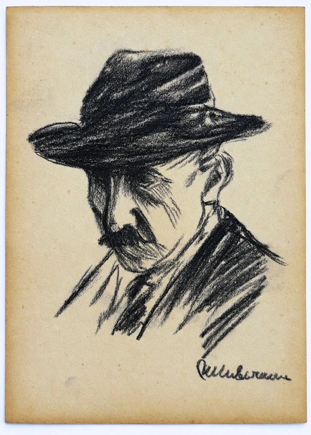 Attributed to Max Liebermann (1847-1935) Man in a Hat
