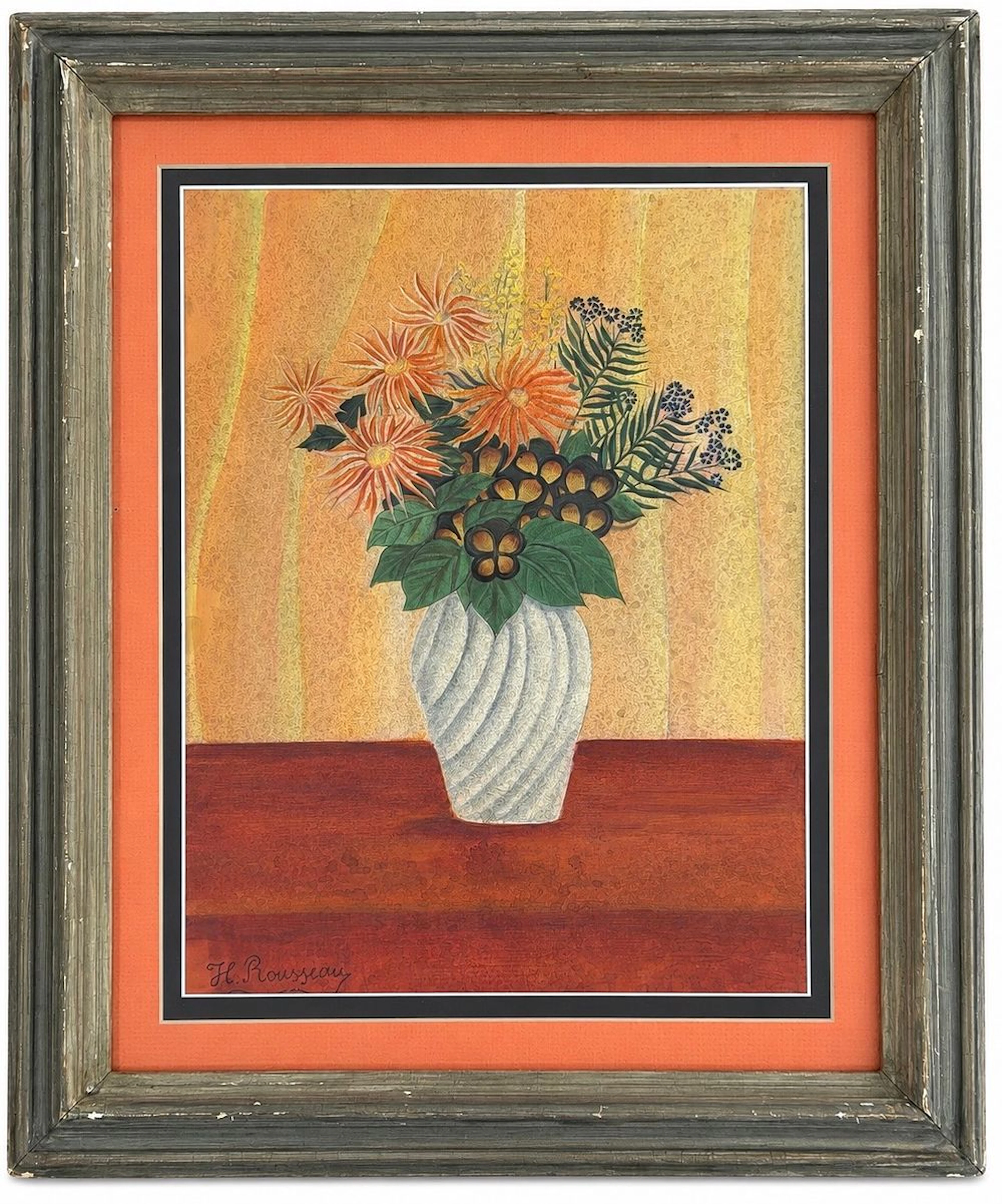 Attributed to Henri Rousseau (1844-1910) Still Life with Flowers in a Vase