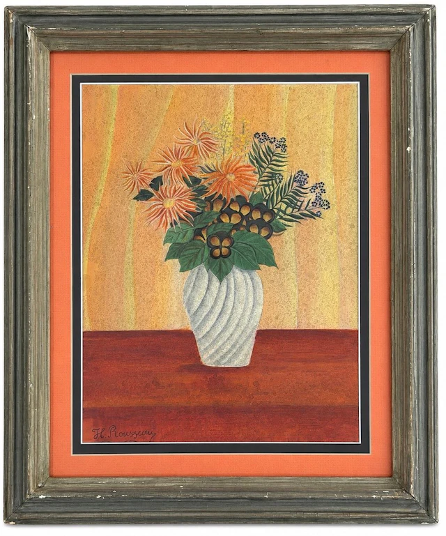 Attributed to Henri Rousseau (1844-1910) Still Life with Flowers in a Vase