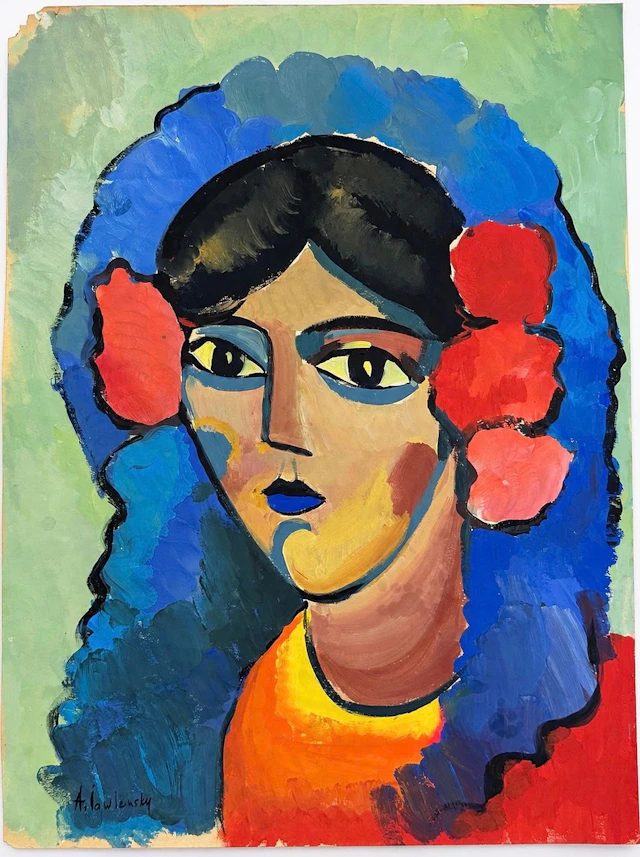 Alexej von Jawlensky (1864-1941) Portrait of a Woman with Flowers