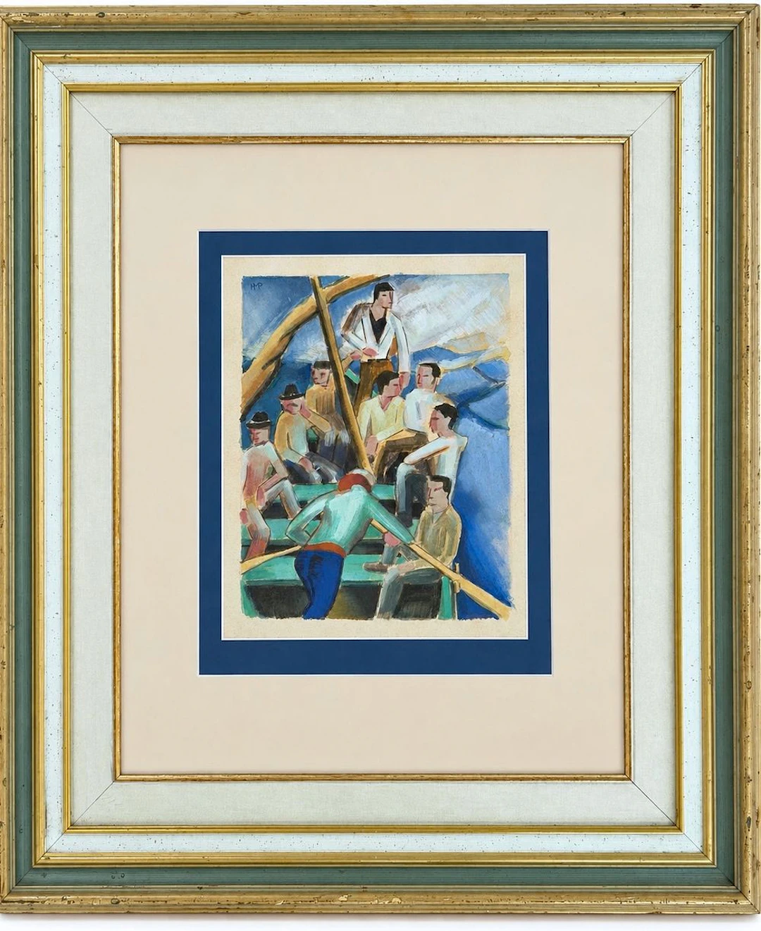 Attributed to Max Pechstein (1881-1955) Group of Men in a Boat