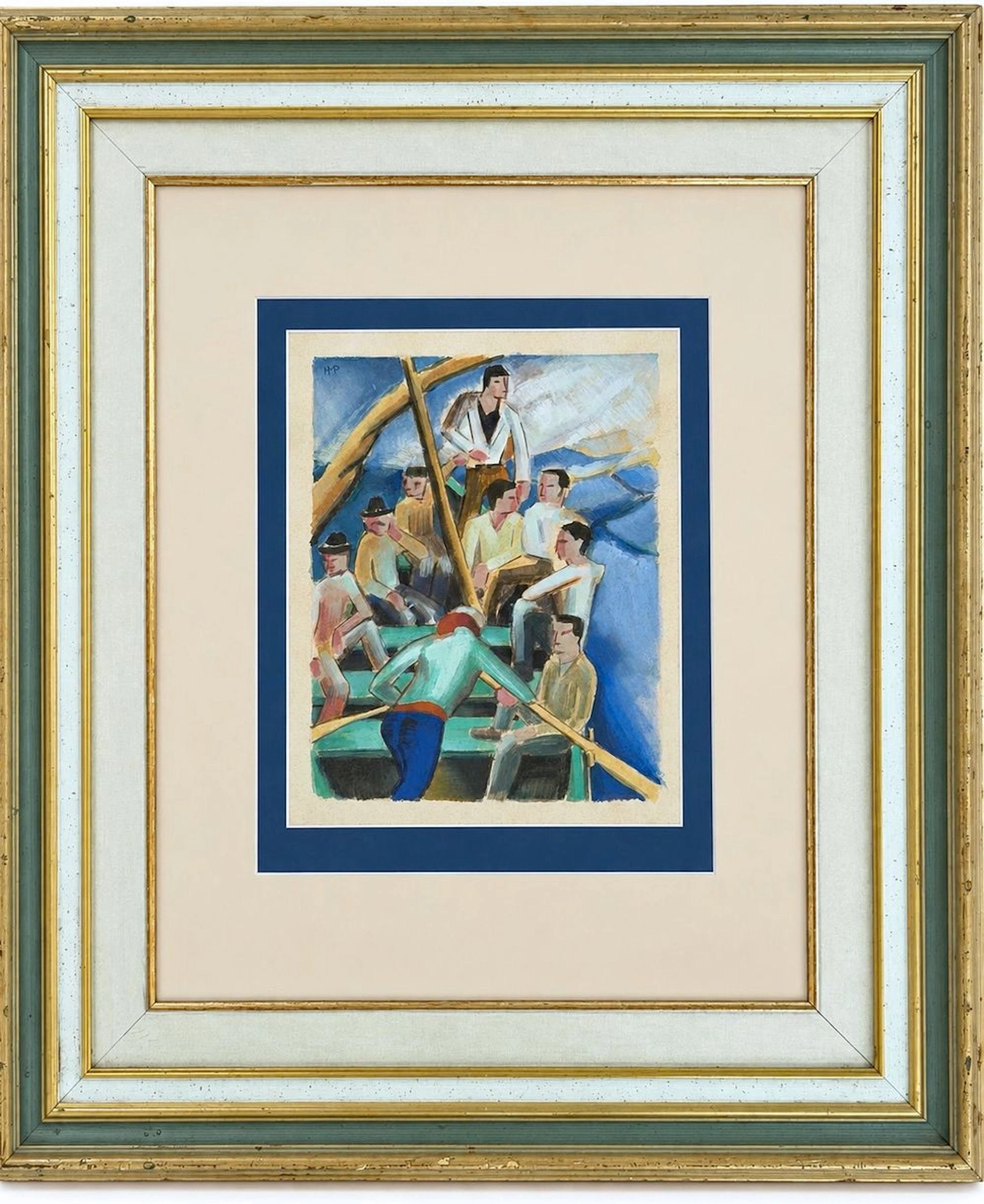 Attributed to Max Pechstein (1881-1955) Group of Men in a Boat
