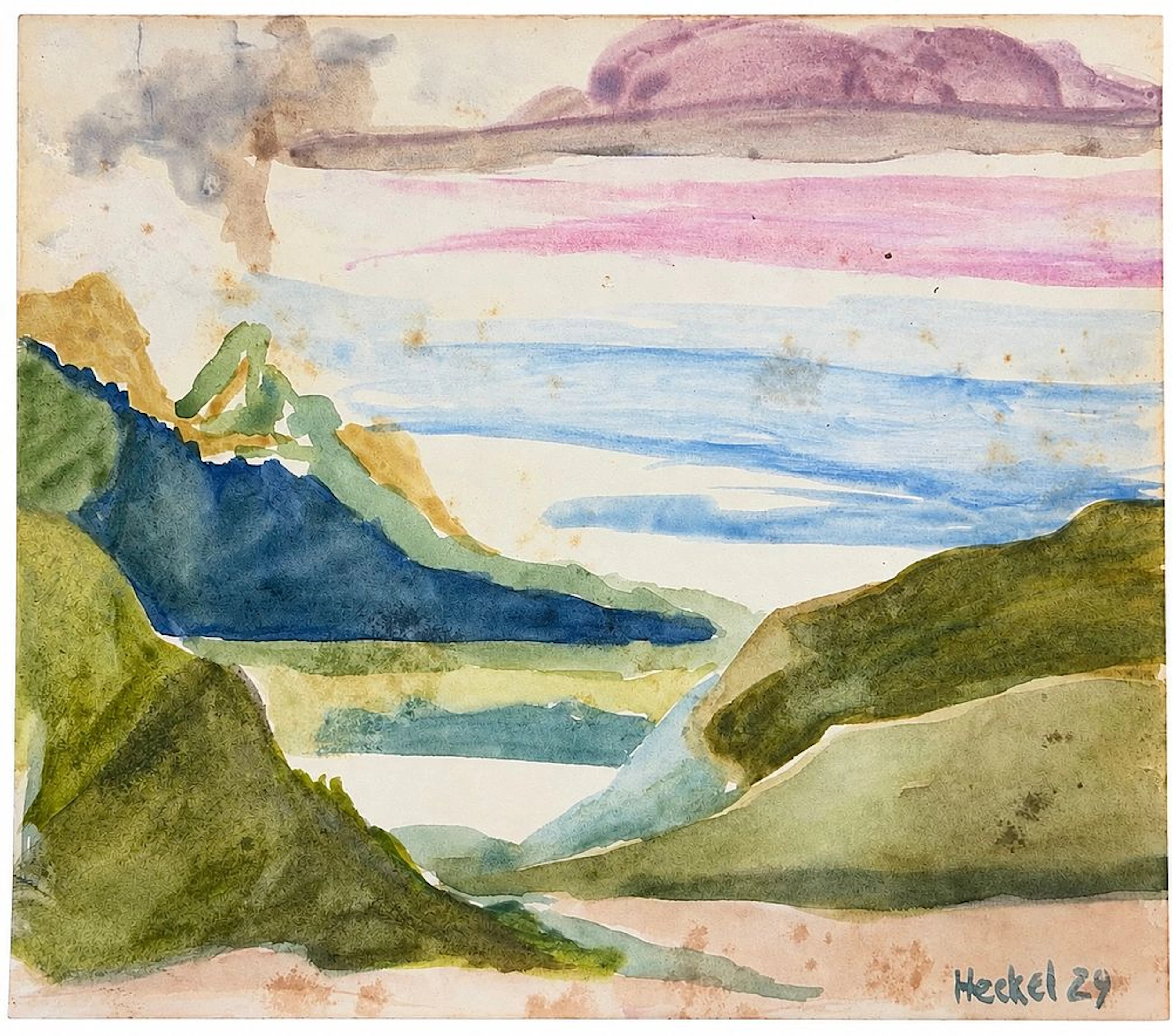 Attributed to Erich Heckel (1883-1970) Landscape, 1929