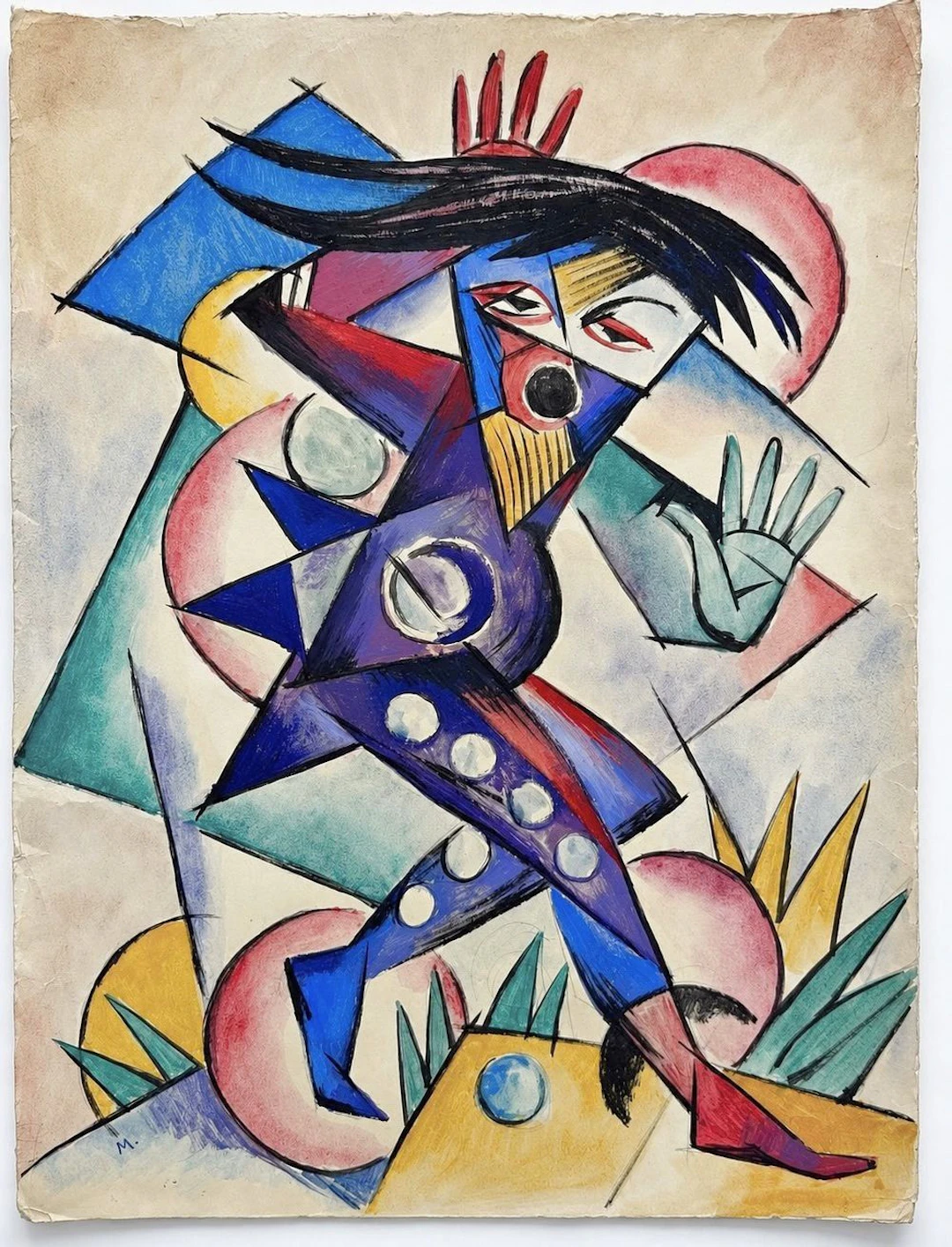 Attributed to Franz Marc (1880-1916) Abstract Figurative Composition